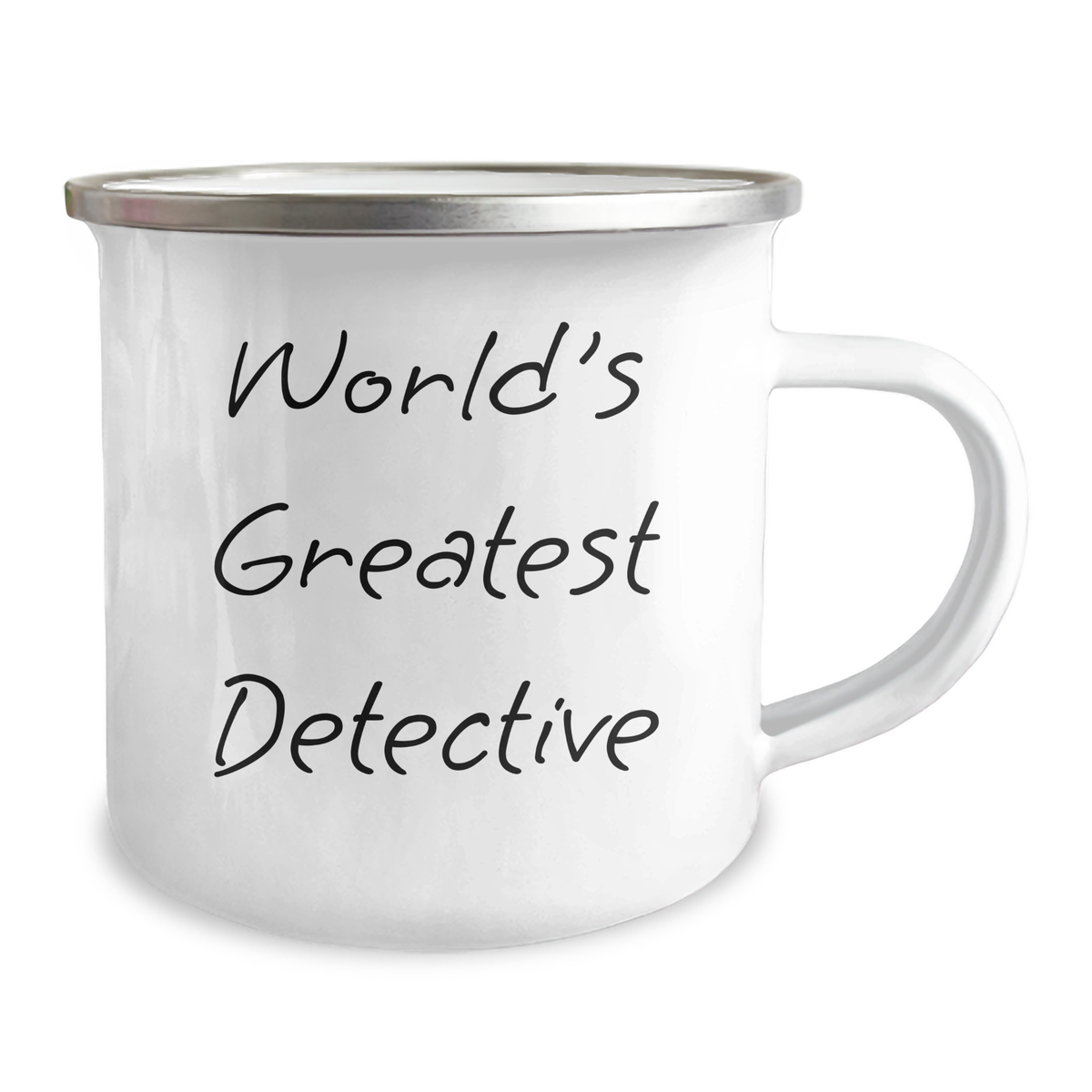 World's Greatest Detective Enamel Camping Mug, Funny Gift for Detective Lover, Mother's Day Unique Gifts from Men to Women, 12 oz Stainless Steel - Image 2
