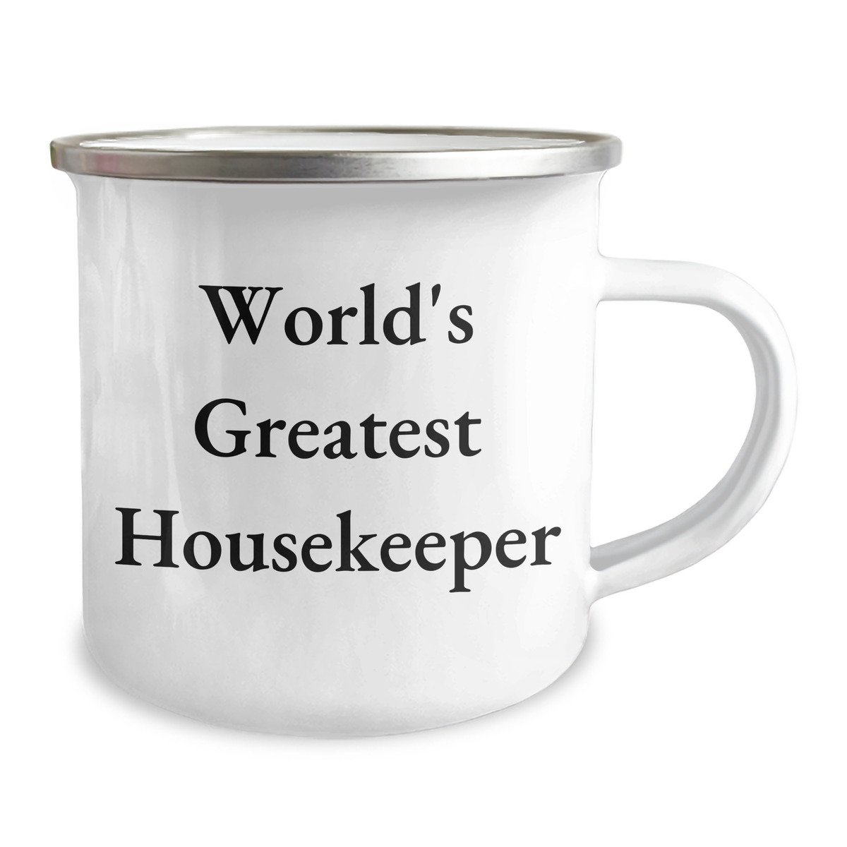 Funny World's Greatest Housekeeper Gifts for Her, Camping Mug for Mother's Day, Unique Housekeeper Housewarming Gift, 12 oz Stainless Steel with Enamel Finish, Gifts from Friends, Family, Coworkers - Image 2
