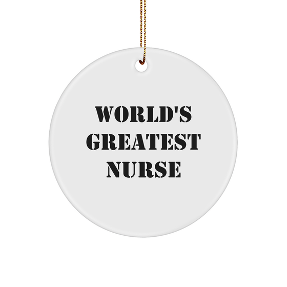 World's Greatest Nurse Gifts from Family to Celebrate Christmas Unique Circle Ornament - Image 1