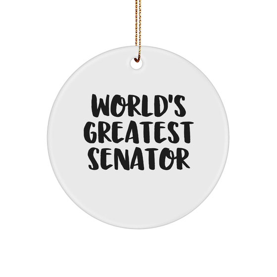 Funny World's Greatest Senator Circle Ornament, Gifts from Friends for Men, Unique Christmas Unique Gifts - Image 1