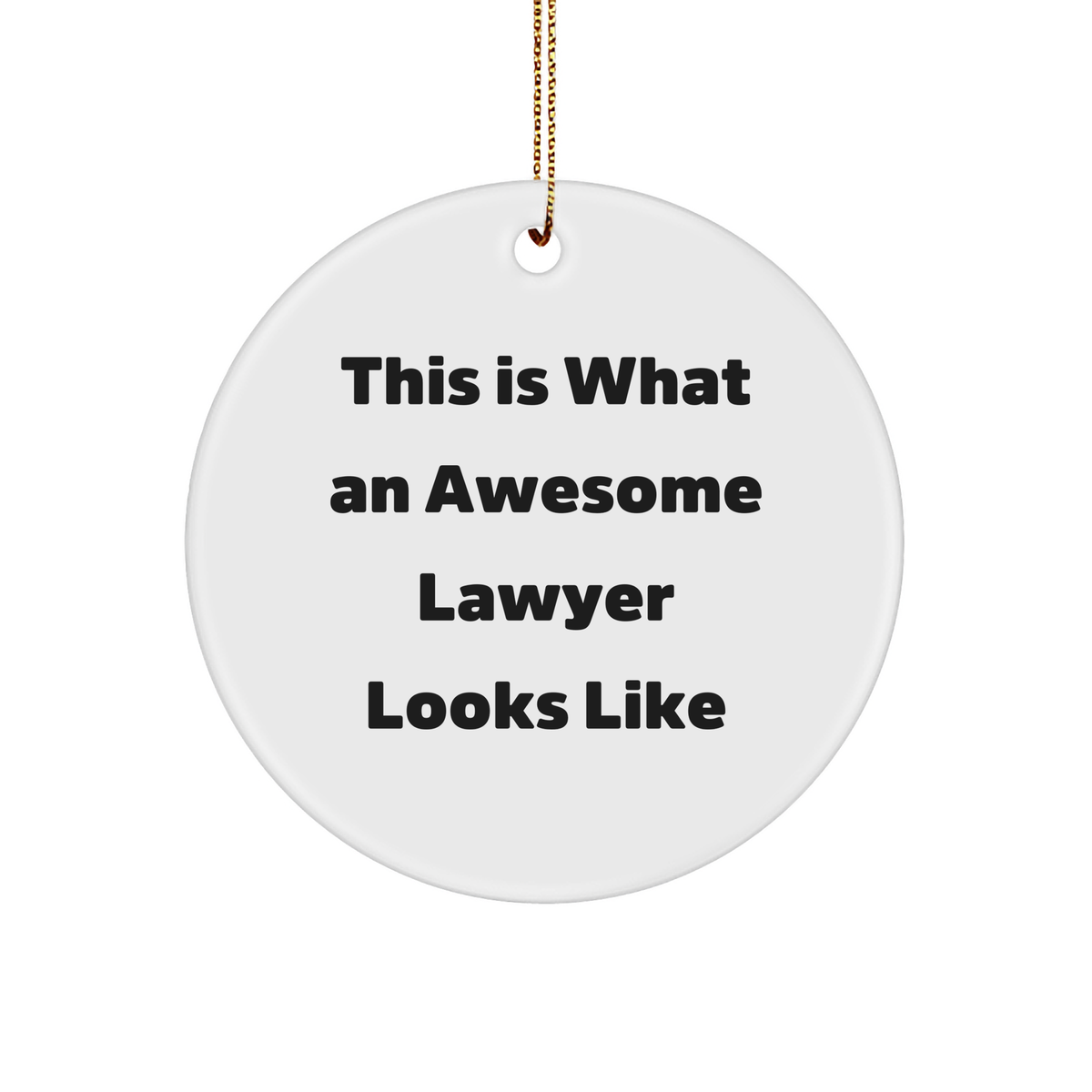 Lawyer Gifts for Men Christmas Unique Circle Ornament &#39;This Is What An Awesome Lawyer Looks Like&#39; from Friends - Image 1