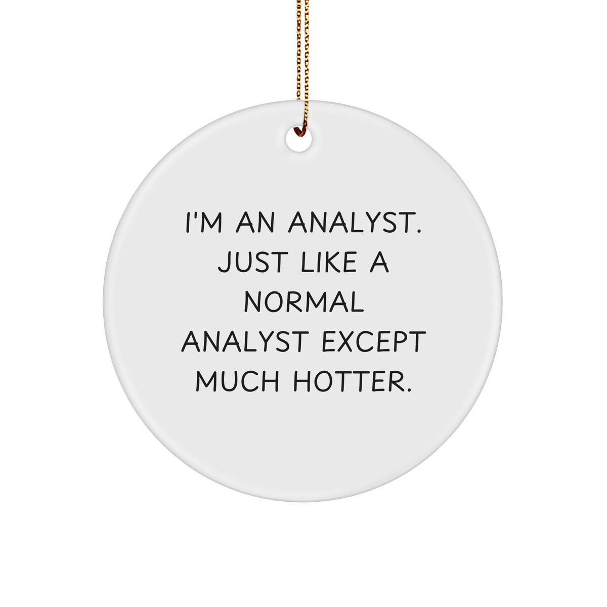 Funny Analyst Gifts for Men - I&#39;m An Analyst. Just Like A Normal Analyst Except Much Hotter., Unique Circle Ornament for Christmas, Gifts from Friends - Image 1