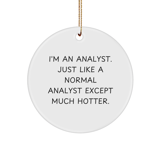 Funny Analyst Gifts for Men - I'm An Analyst. Just Like A Normal Analyst Except Much Hotter., Unique Circle Ornament for Christmas, Gifts from Friends - Image 1