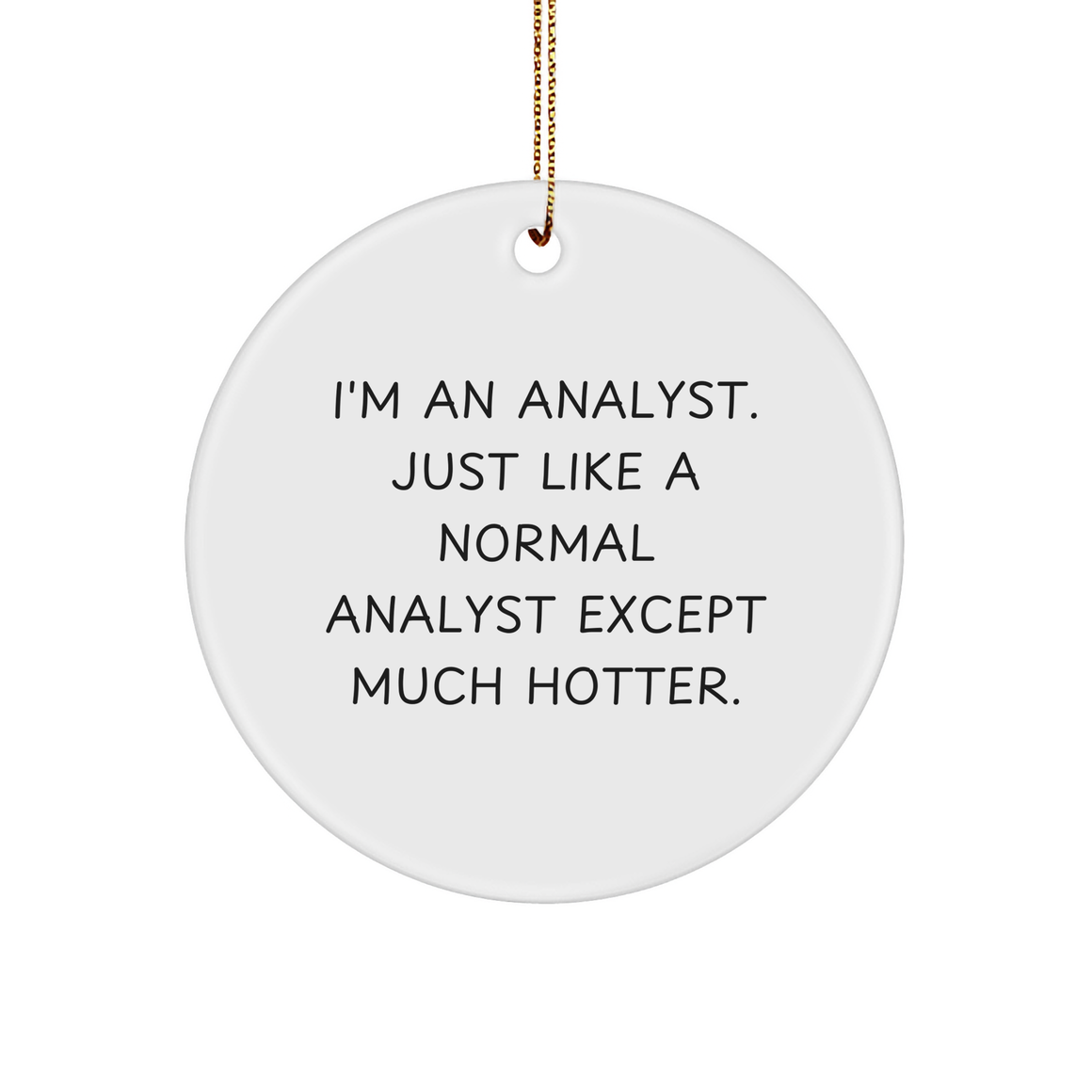 Funny Analyst Gifts for Men - I'm An Analyst. Just Like A Normal Analyst Except Much Hotter., Unique Circle Ornament for Christmas, Gifts from Friends - Image 1