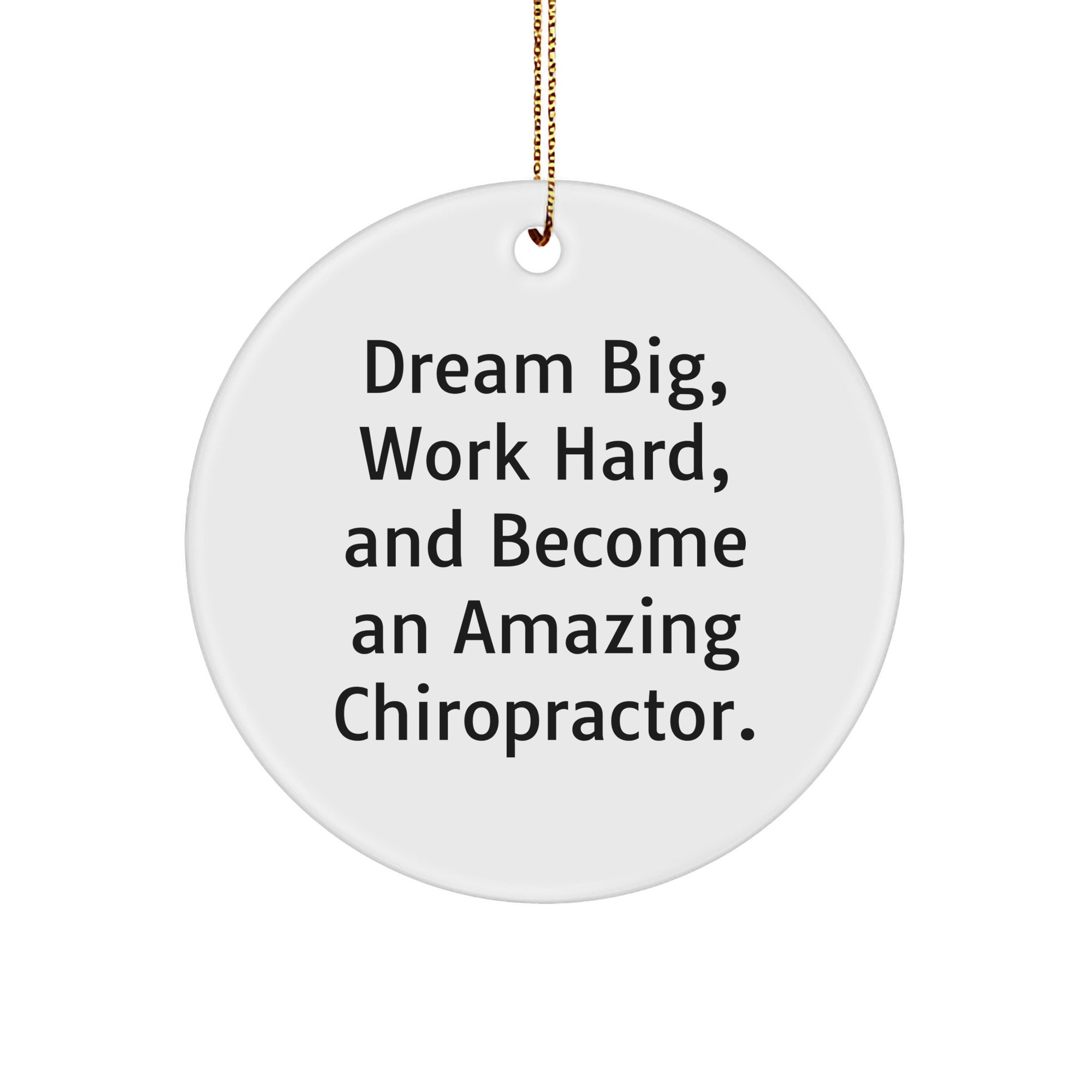 Gifts from Family - Inspirational Chiropractor Circle Ornament, Dream Big, Work Hard, And Become An Amazing Chiropractor., Christmas Unique Gifts for Chiropractors - Image 1