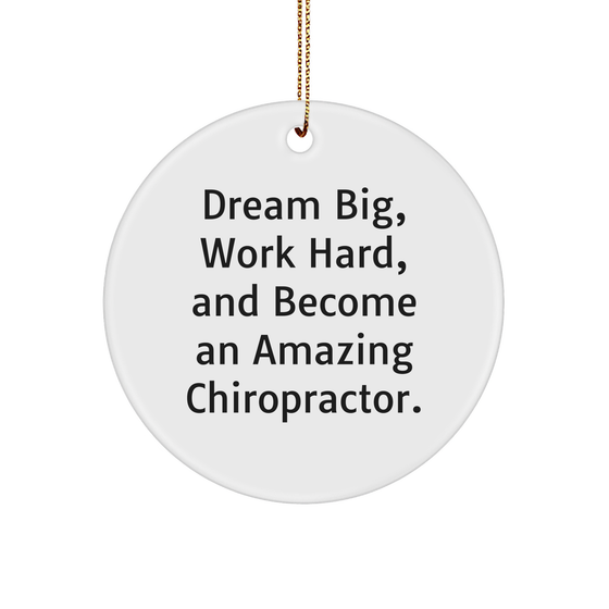 Gifts from Family - Inspirational Chiropractor Circle Ornament, Dream Big, Work Hard, And Become An Amazing Chiropractor., Christmas Unique Gifts for Chiropractors - Image 1