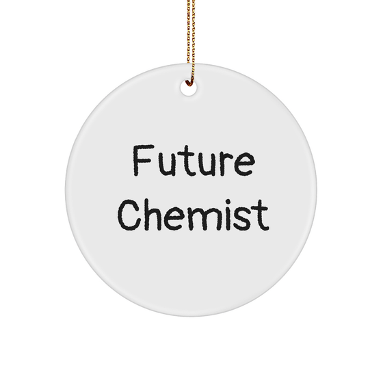 Funny Future Chemist Circle Ornament, Gifts from Family to Future Chemists, Small White Circle Shaped MDF with Sublimation Printing, Perfect Christmas Unique Gifts for Chemist Friends - Image 1