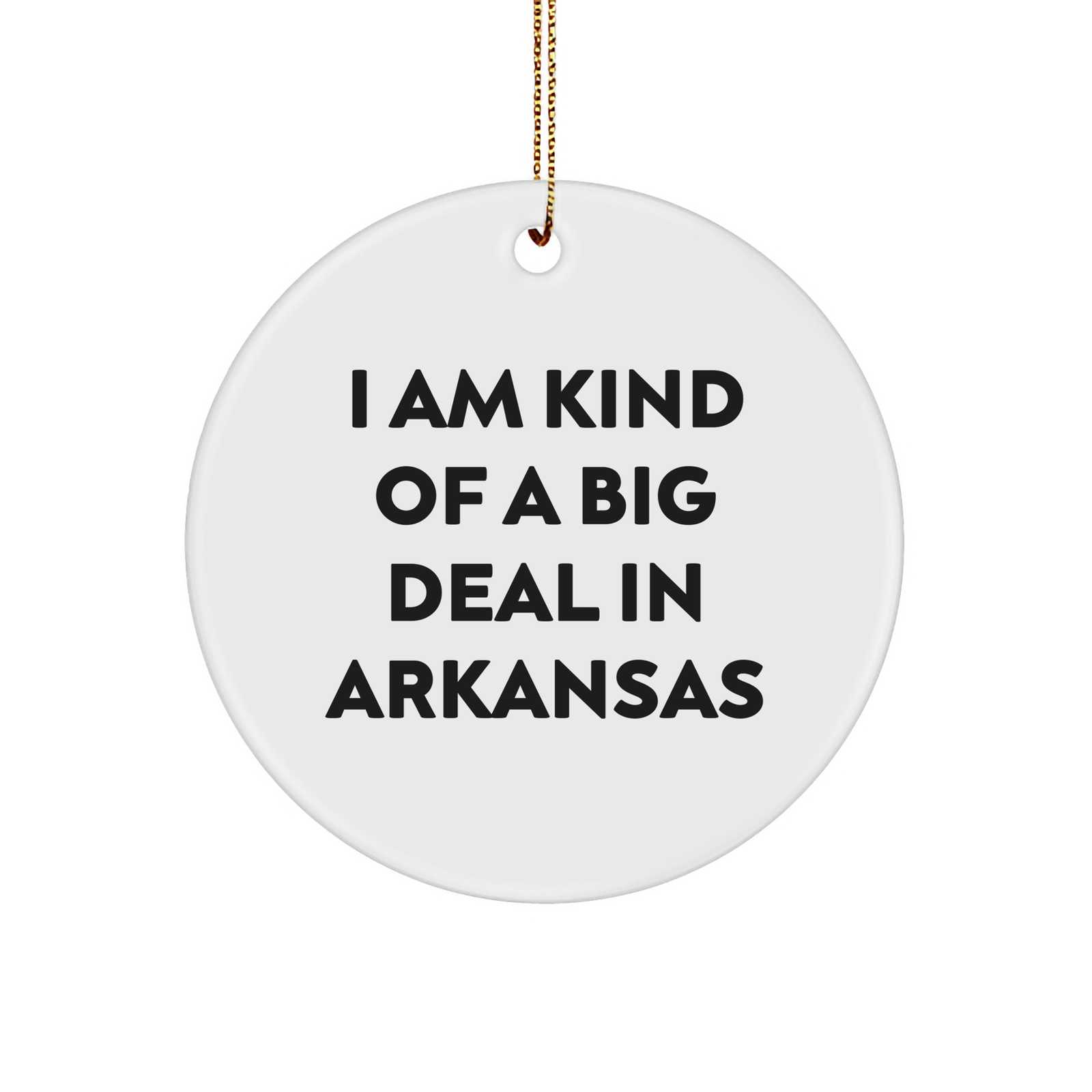 I Am Kind Of A Prime Selection In Arkansas, Arkansas Circle Ornament, Funny Quote Gifts from Friends to Family, Christmas Unique Present - Image 1