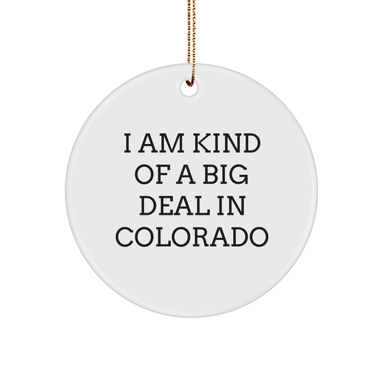Funny Colorado Circle Ornament Gifts from Friends and Family - 'I Am Kind Of A Prime Selection In Colorado' Christmas Decor - Image 1