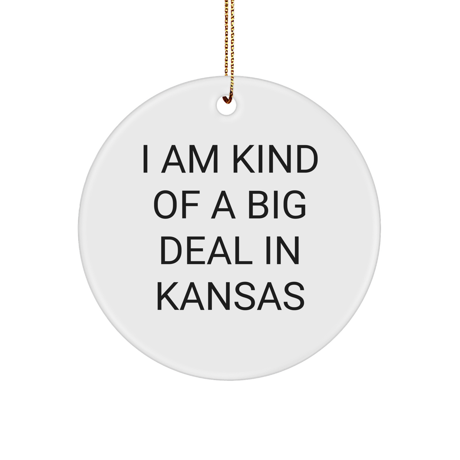 Kansas Circle Ornament, 'I Am Kind Of A Prime Selection' Funny Quote, Gifts from Friends for Men Women Family, Christmas Unique Presents - Image 1