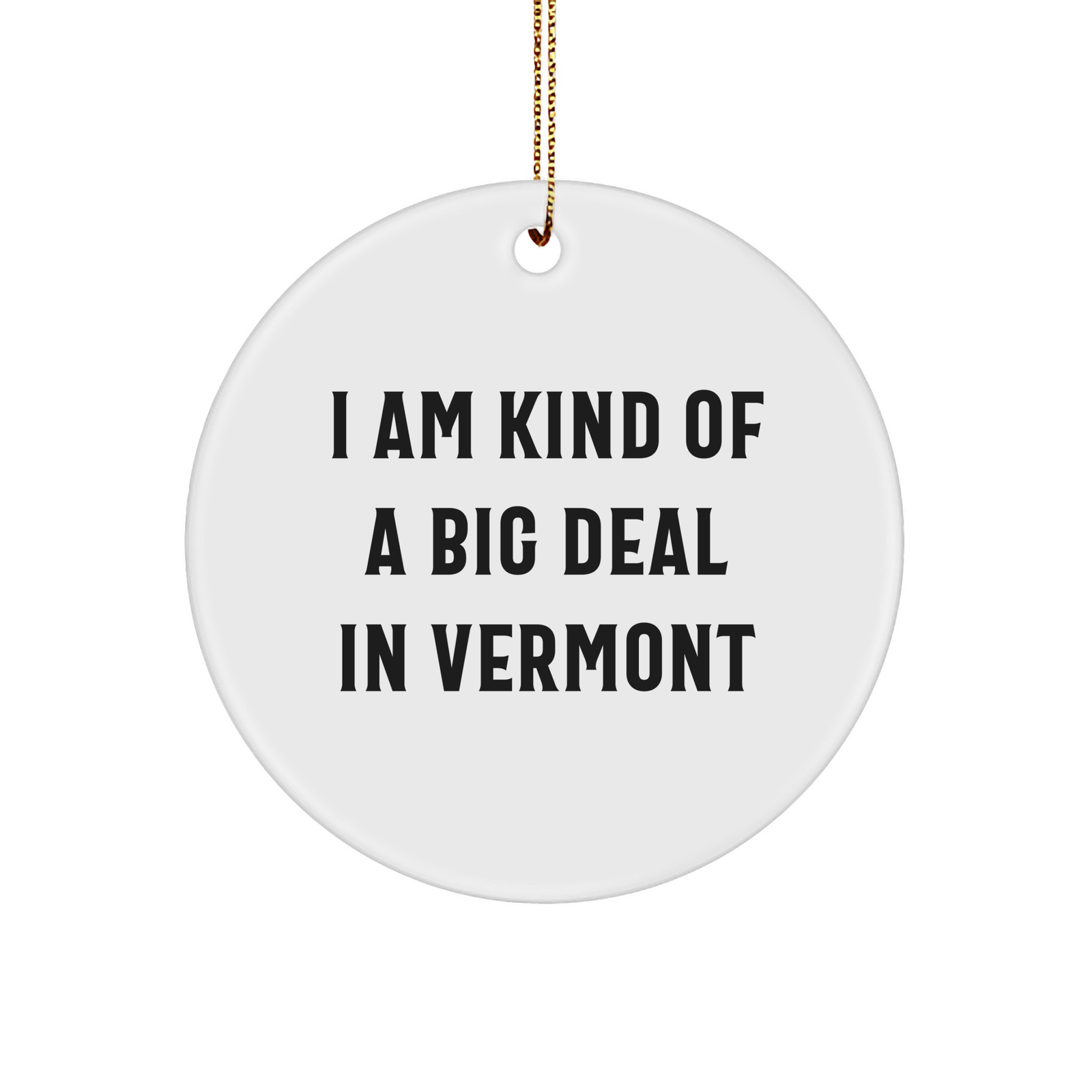 Vermont Proud Gifts from Friends and Family - I Am Kind Of A Prime Selection In Vermont Christmas Circle Ornament - Image 1