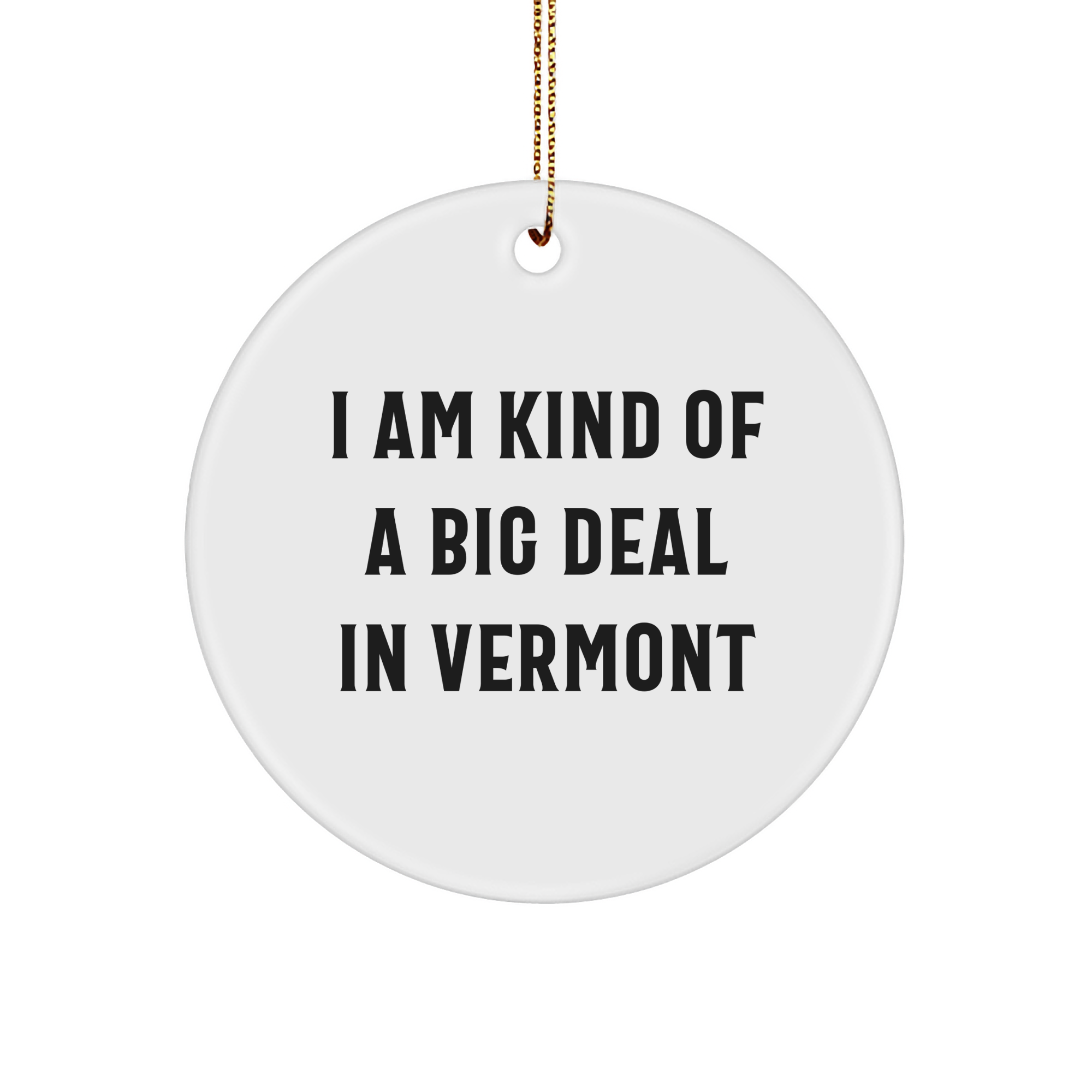Vermont Proud Gifts from Friends and Family - I Am Kind Of A Prime Selection In Vermont Christmas Circle Ornament - Image 1