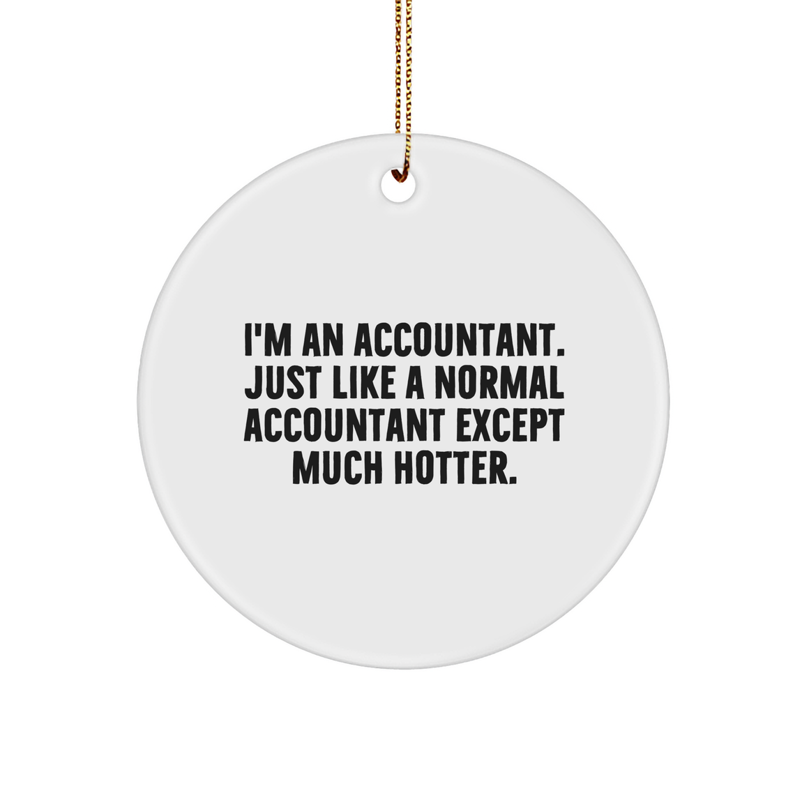 Funny Accountant Gifts, I'm An Accountant, Just Like A Normal Accountant Except Much Hotter., Circle Ornament for Christmas, Gifts from Men to Accountants - Image 1