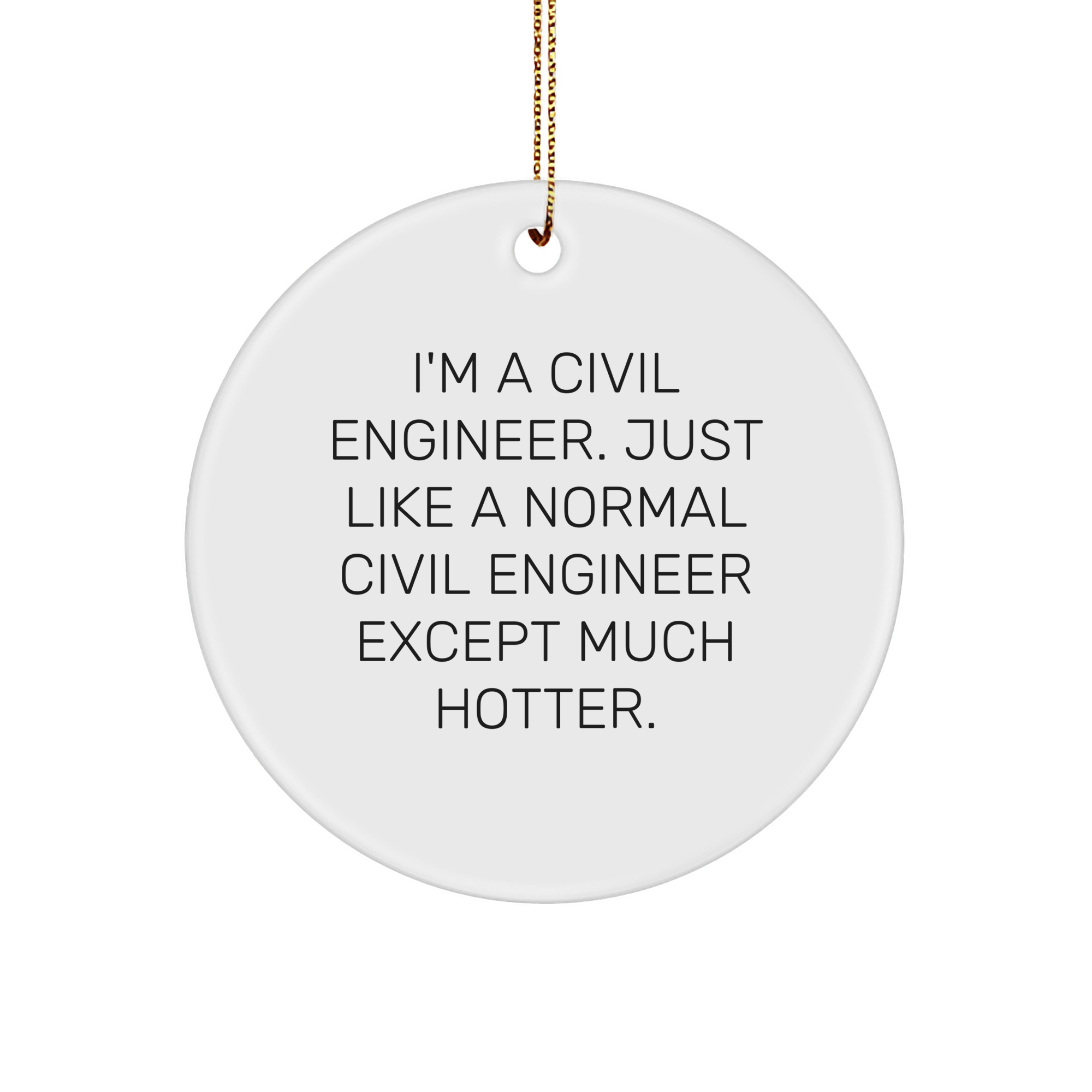 Civil Engineer Gifts, Circle Ornament, Funny Quote, 'I'm A Civil Engineer' - Gifts from Friends for Christmas - Image 1