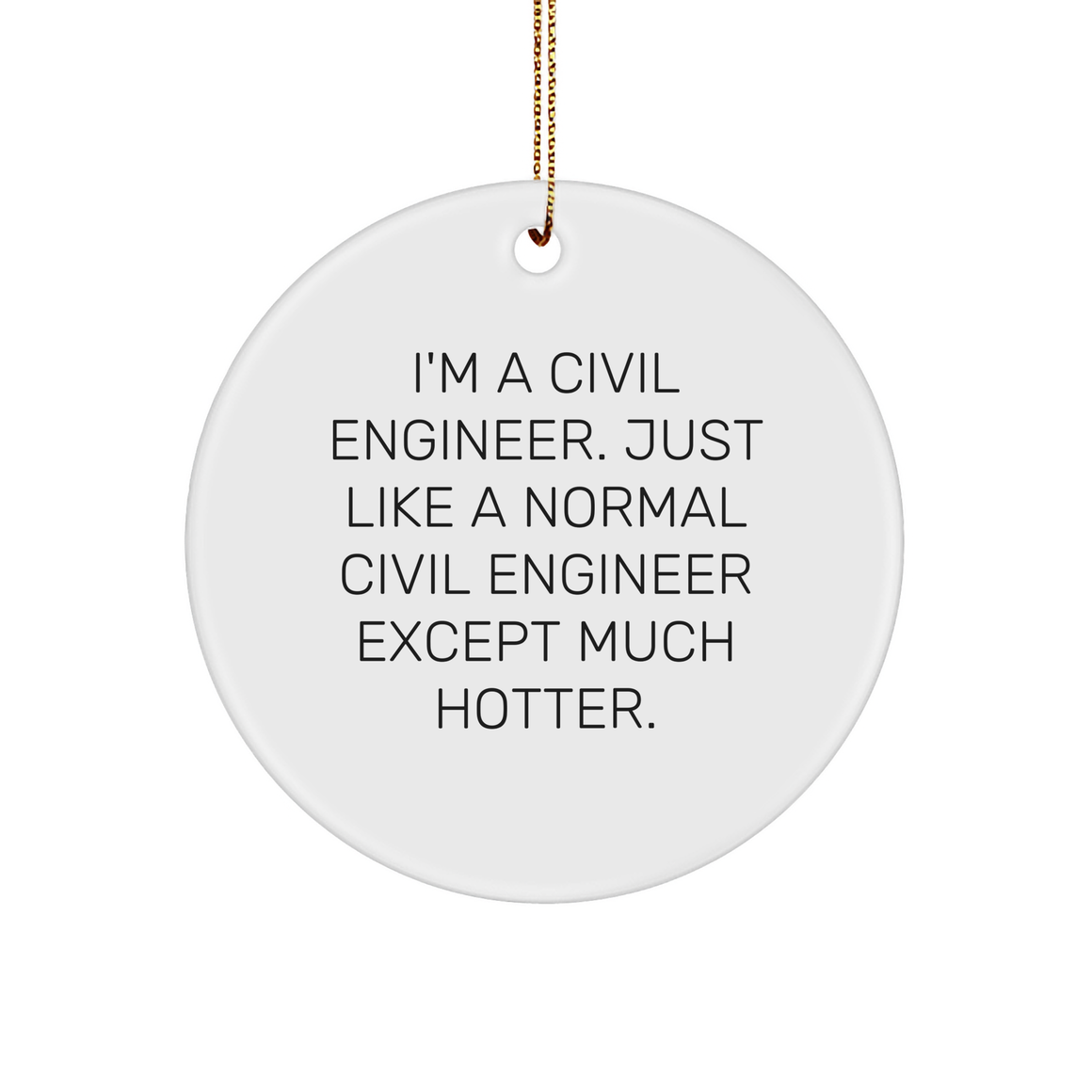 Civil Engineer Gifts, Circle Ornament, Funny Quote, 'I'm A Civil Engineer' - Gifts from Friends for Christmas - Image 1