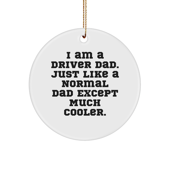 Driver Dad Gifts from Men to Driver Circle Ornament for Christmas Unique Gifts - Image 1
