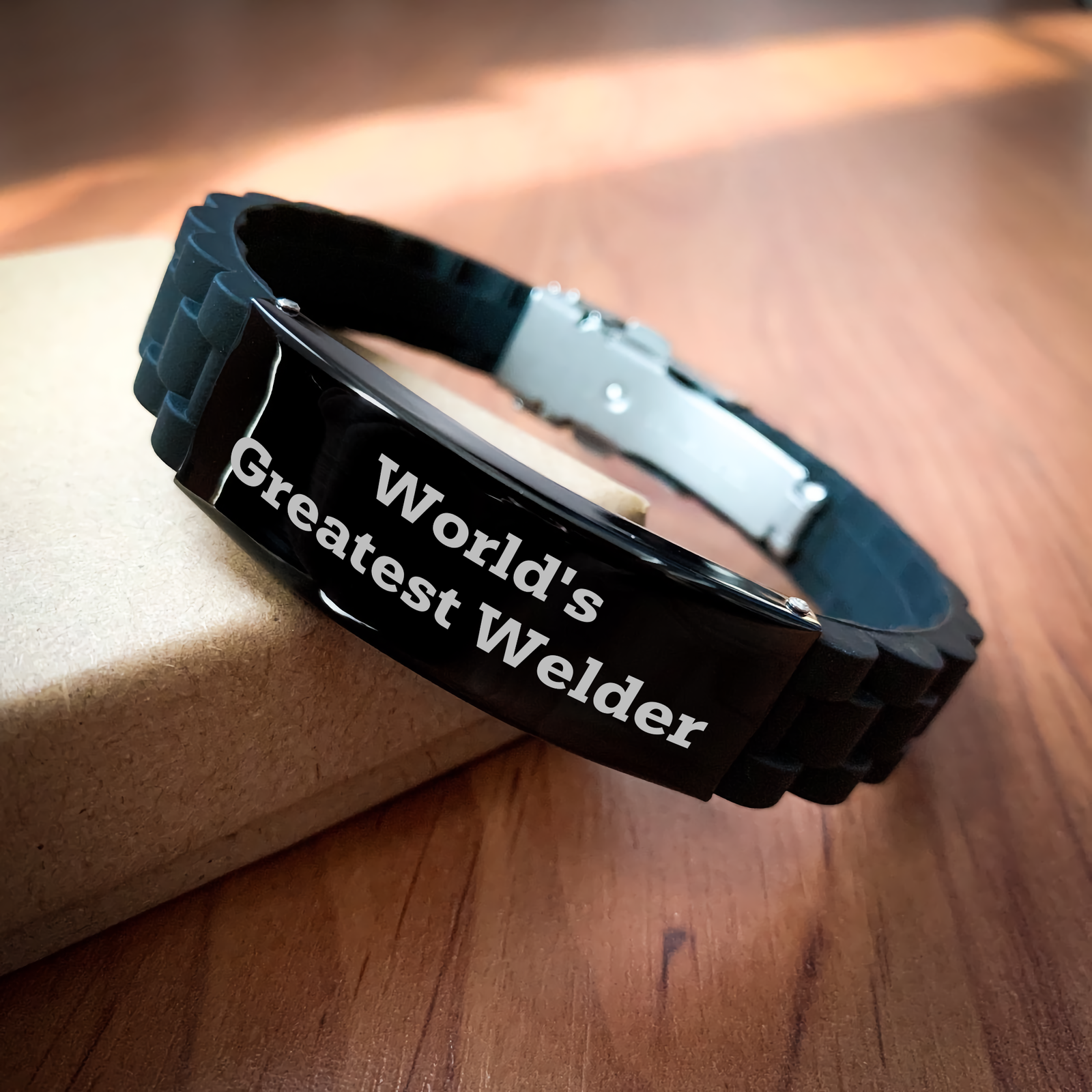 World's Greatest Welder Glide lock Clasp Bracelet, Welder Gifts for Men, Father's Day Unique Gifts from Friends, Family, Coworkers - Image 2