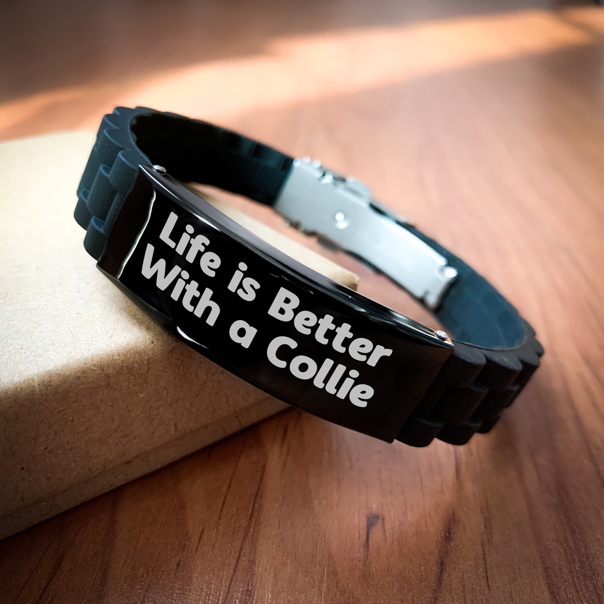 Life Is Better With A Collie - Collie Dog Gifts - Glide lock Clasp Bracelet - Inspirational Collie Dog Gifts for Father's Day Unique Gifts from Son to Dad - Image 2