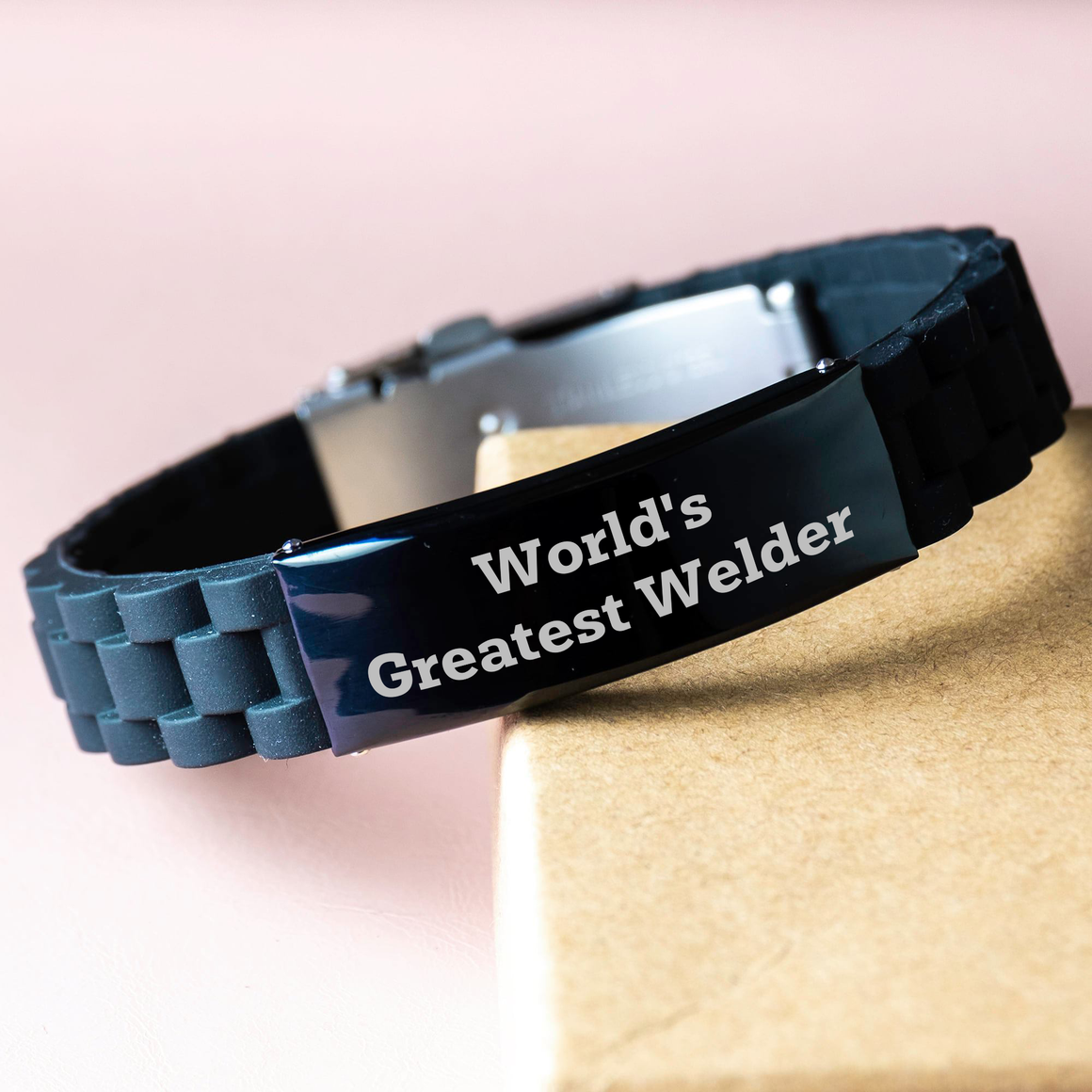 World's Greatest Welder Glide lock Clasp Bracelet, Welder Gifts for Men, Father's Day Unique Gifts from Friends, Family, Coworkers - Image 3