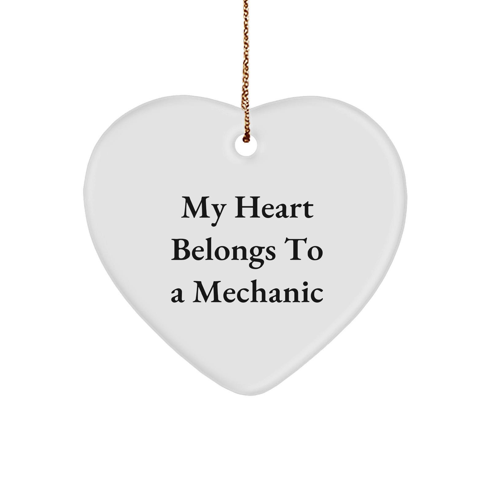 Funny Mechanic Gifts from Friends - My Heart Belongs To A Mechanic Heart Ornament for Christmas - Image 1