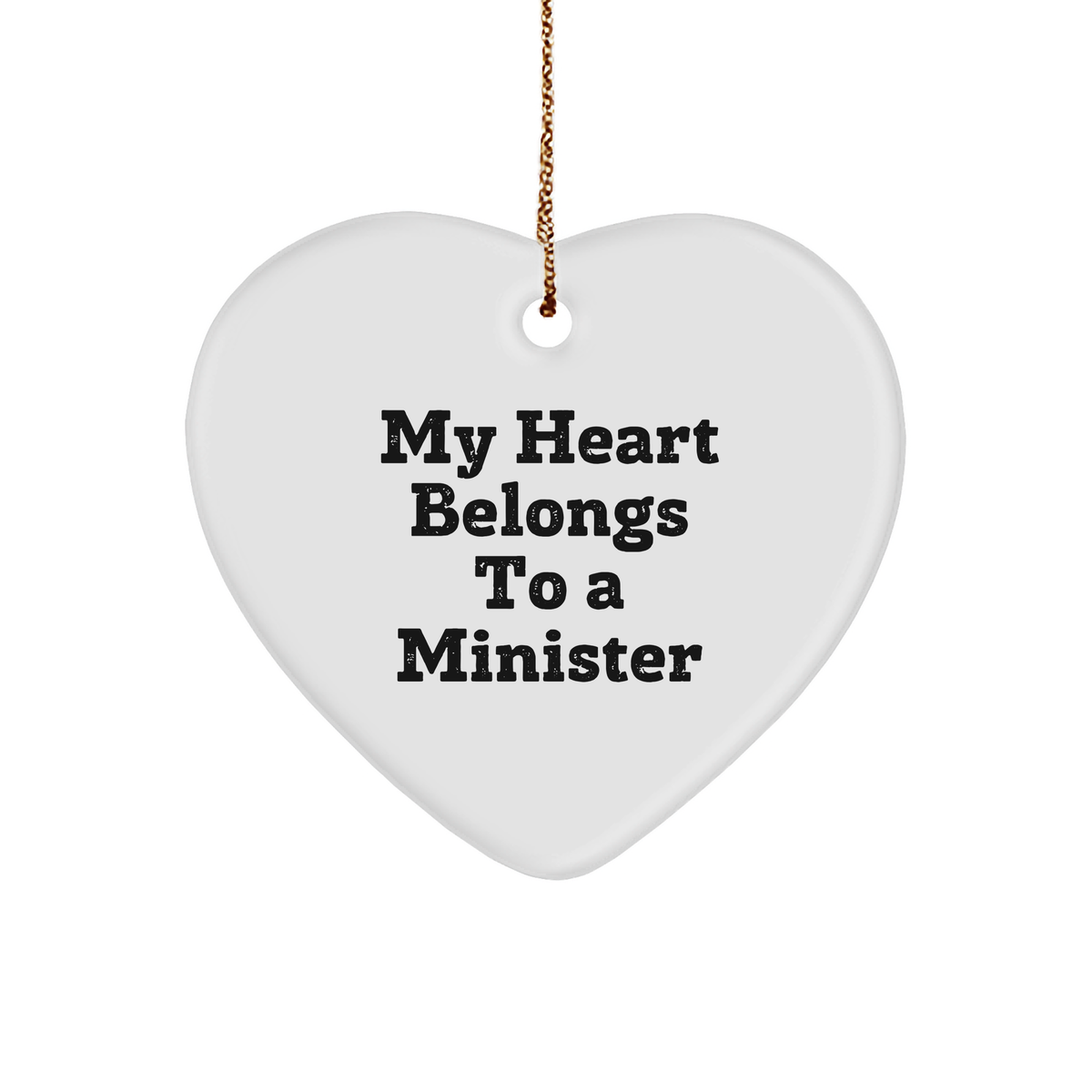 Minister Heart Ornament Gifts from Friends, &#39;My Heart Belongs To A Minister&#39; Christmas Unique Gifts - Image 1