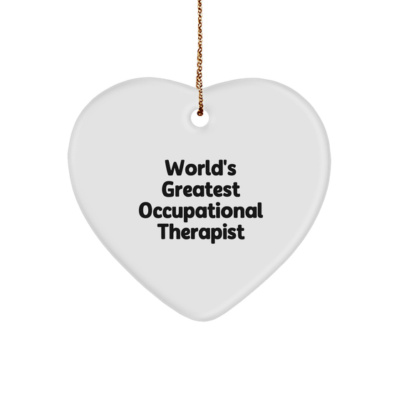 Occupational Therapist Gifts from Friends, 'World's Greatest Occupational Therapist' Heart Ornament for Christmas - Image 1