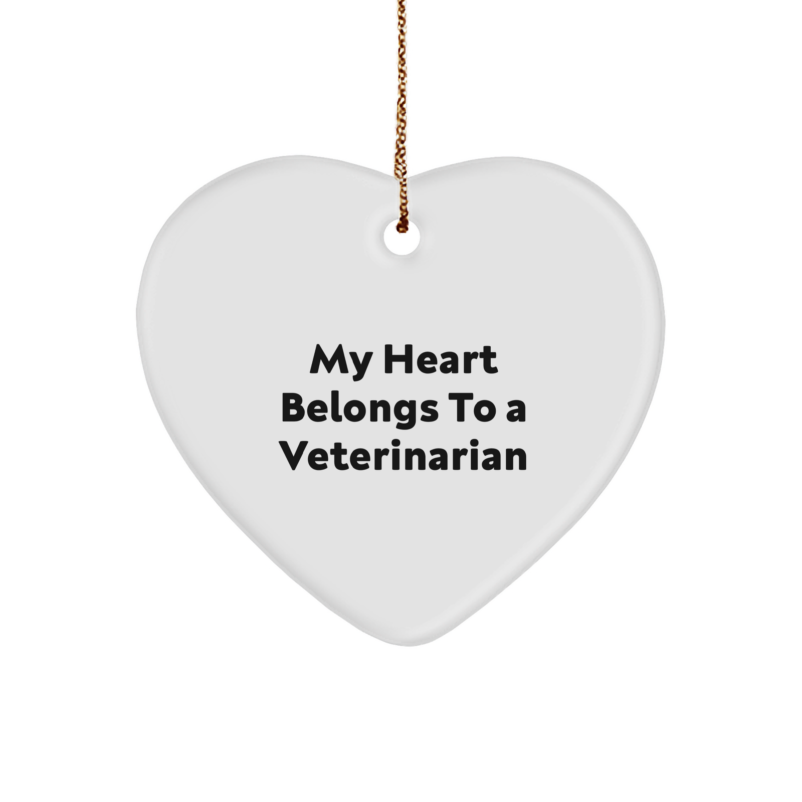Funny Veterinarian Heart Ornament Gifts from Friends - 'My Heart Belongs To A Veterinarian' Christmas Unique Gifts for Veterinarian - Image 1