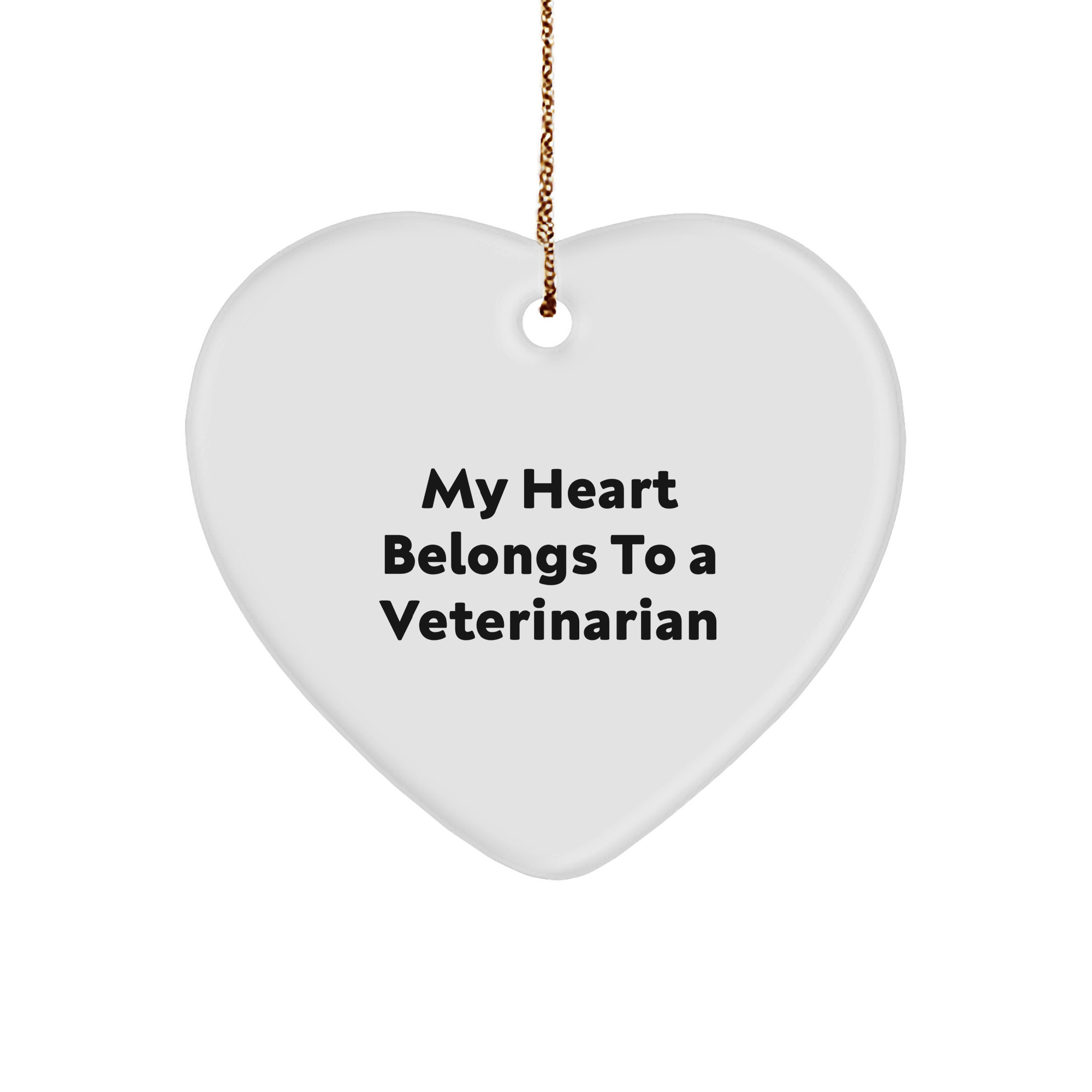 Funny Veterinarian Heart Ornament Gifts from Friends - 'My Heart Belongs To A Veterinarian' Christmas Unique Gifts for Veterinarian - Image 1