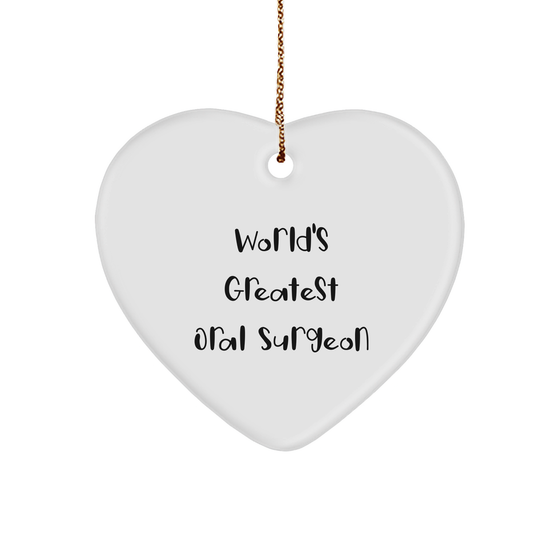 Funny World's Greatest Oral Surgeon Heart Ornament Gifts from Family, Gifts for Oral Surgeon, Christmas Unique Gifts - Image 1