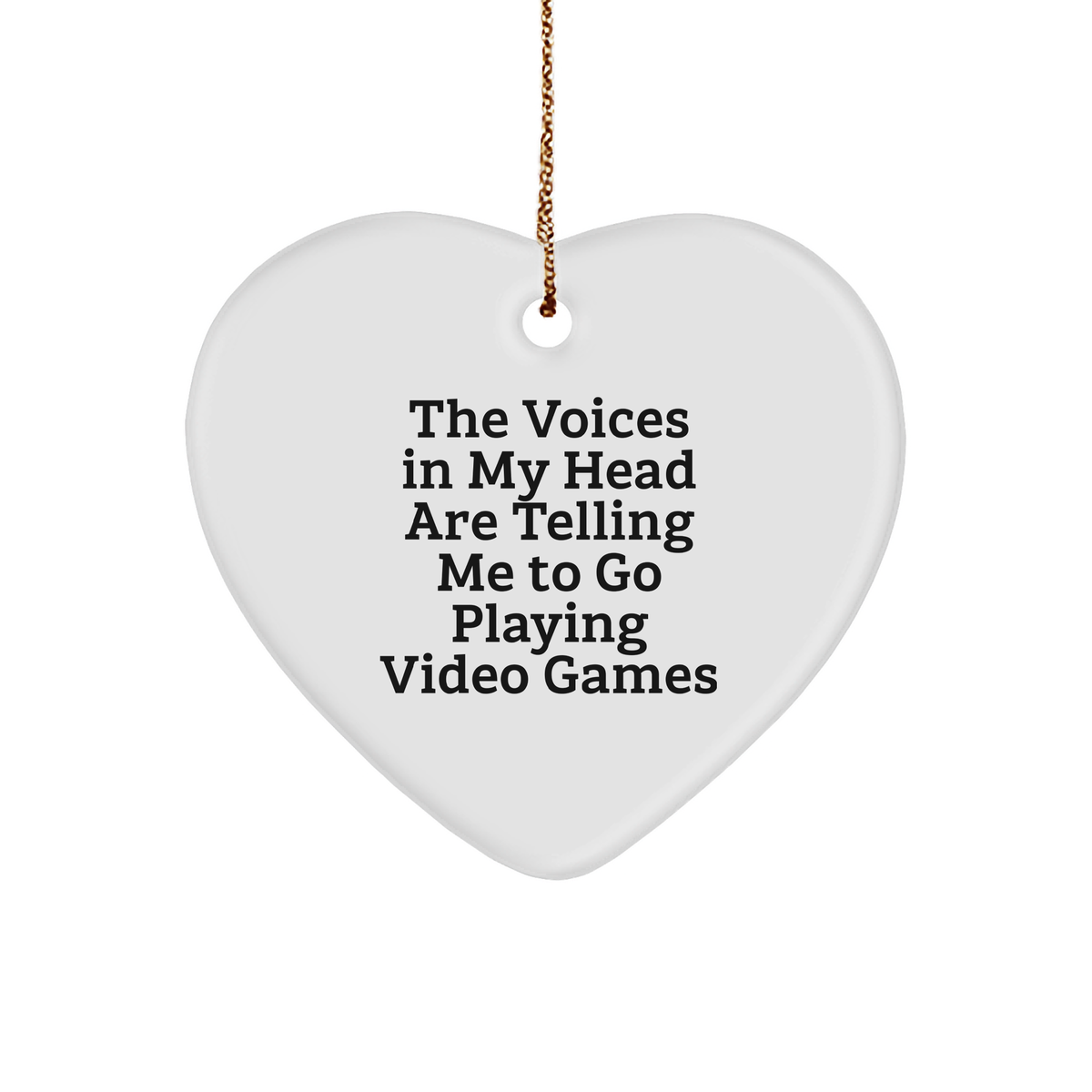 Playing Video Games Heart Ornament, Funny Quote for Gamer Gifts from Friends, Gifts for Playing Video Games Lovers this Christmas, Heart-Shaped MDF with Sublimation Finish - Image 1