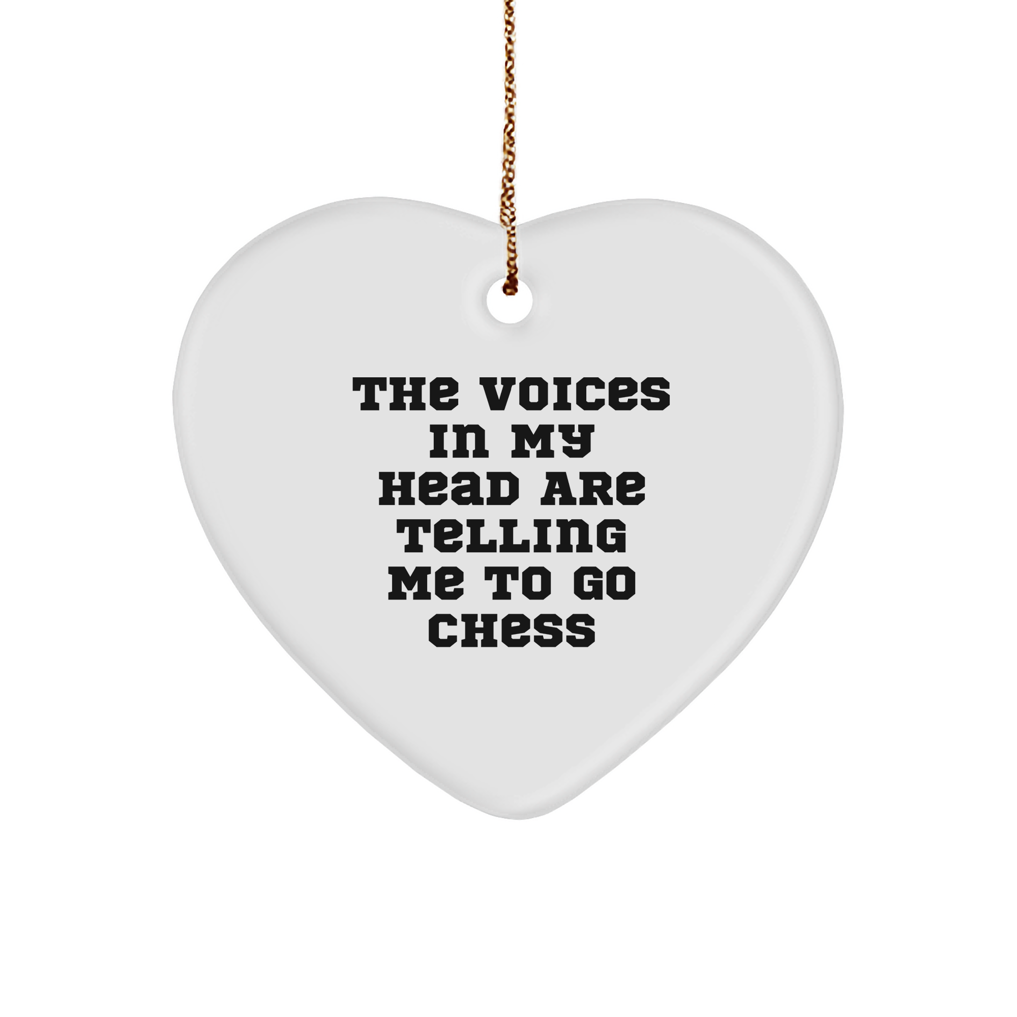 Funny Chess Heart Ornament, Gifts from Friends and Family for Chess Enthusiasts, Christmas Unique Gifts for Men and Women - Image 1