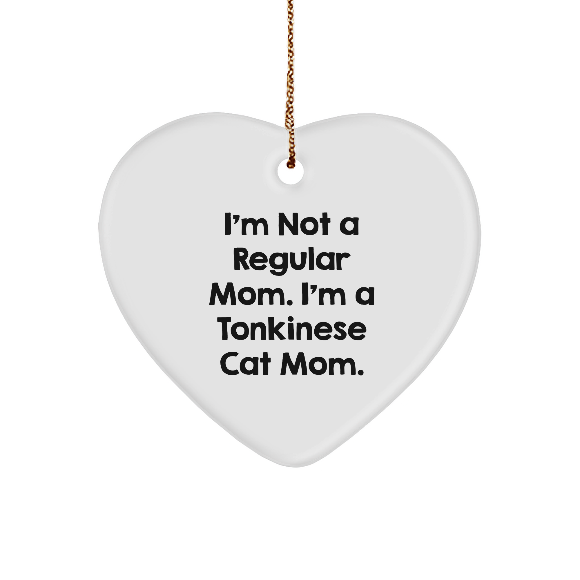Funny Tonkinese Cat Mom Gifts from Mom to Tonkinese Cat Lovers - Heart Ornament for Christmas - Image 1