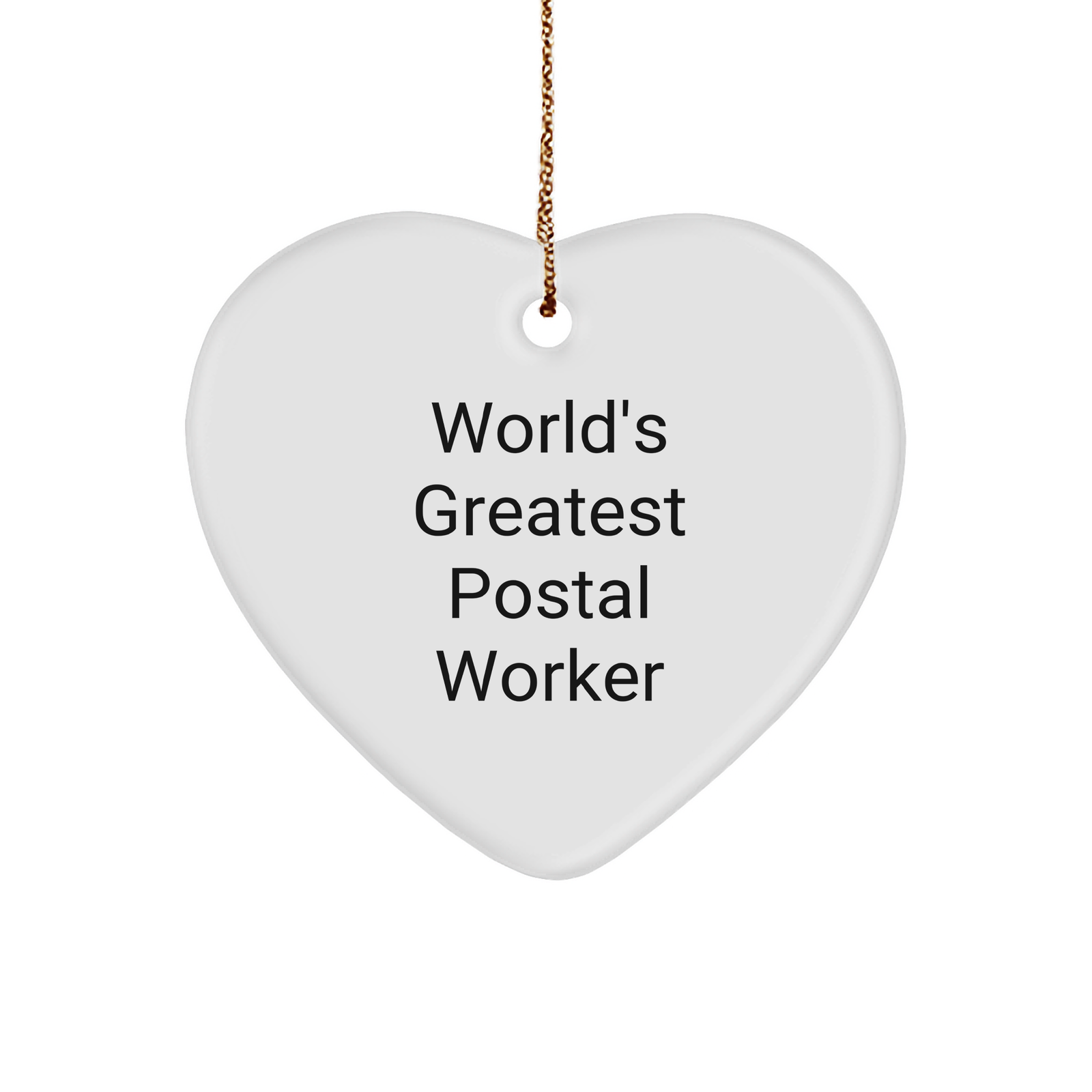 World's Greatest Postal Worker Heart Ornament, Funny Gifts for Postal Workers, Christmas Unique Gifts from Family, Friends, Coworkers - Image 1
