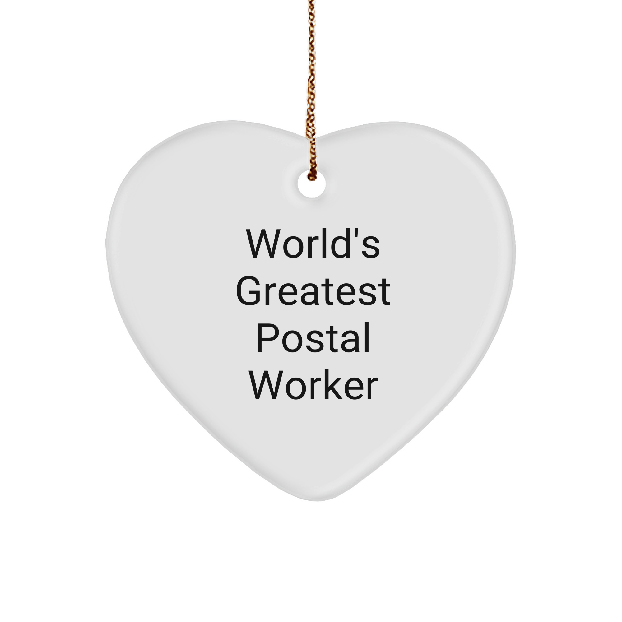 World's Greatest Postal Worker Heart Ornament, Funny Gifts for Postal Workers, Christmas Unique Gifts from Family, Friends, Coworkers - Image 1