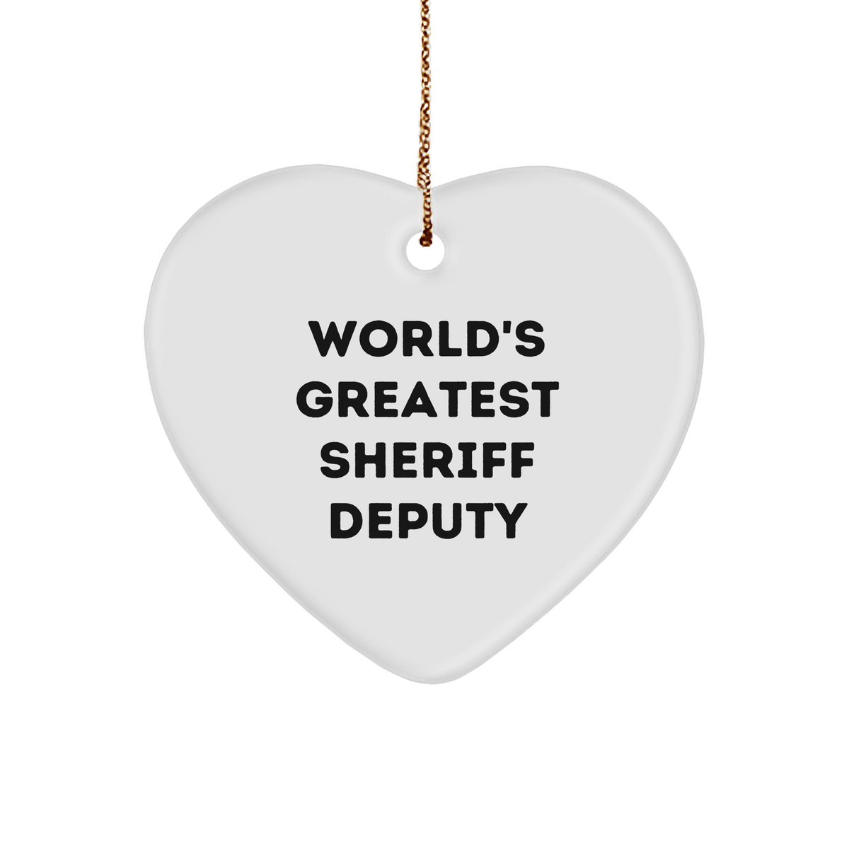World&#39;s Greatest Sheriff Deputy Heart Ornament, Funny Sheriff Deputy Gifts, Christmas Unique Gifts from Friends, Gifts for Sheriff Deputy - Image 1