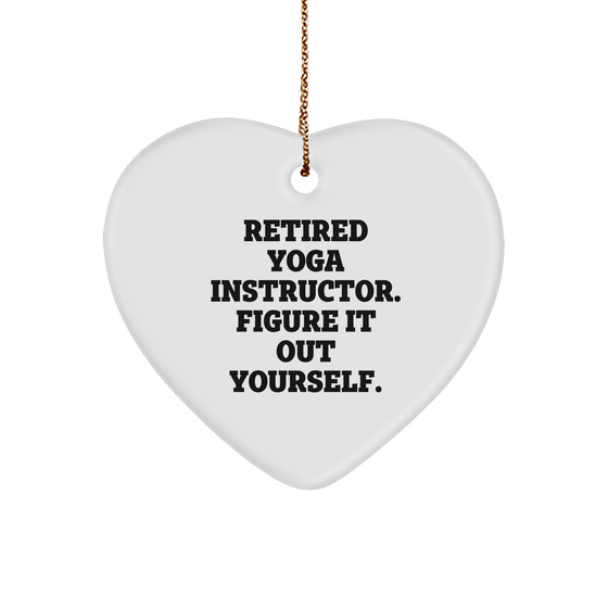 Yoga Instructor Gifts from Men, Women, Friends, or Family - Heart Ornament with Funny Quote 'Figure It Out Yourself.' - Unique Christmas Unique Gifts - Image 1