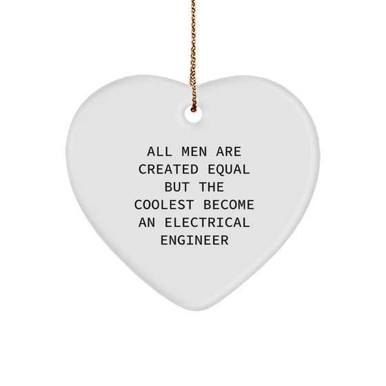 Electrical Engineer Heart Ornament, Funny Quote Gifts from Friends for Men, Unique Christmas Ornaments for Electrical Engineers, Heart Shaped, White, 2.75\ - Image 1