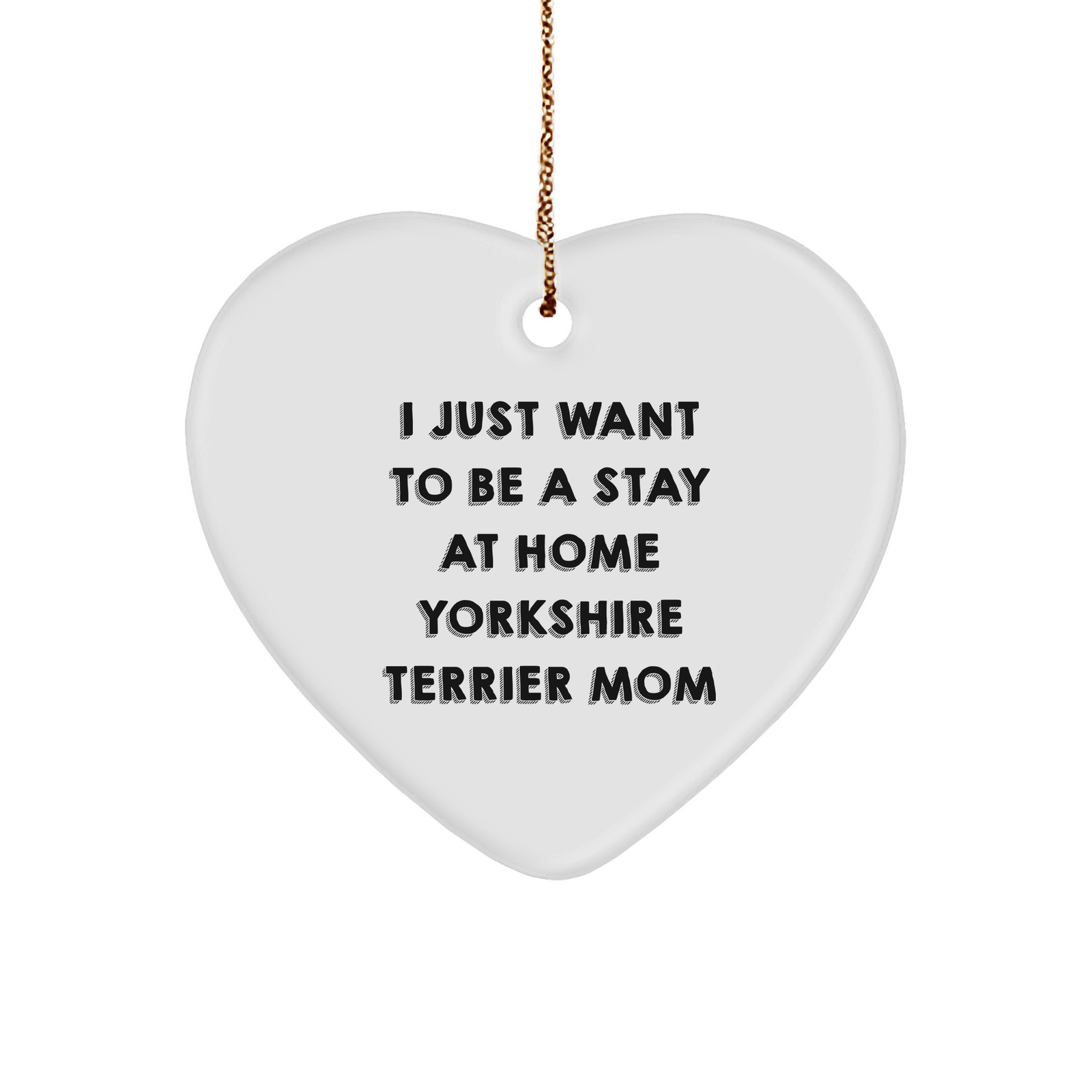 Funny Yorkshire Terrier Mom Gifts from Friends and Family for Christmas Unique Heart Ornaments - Image 1