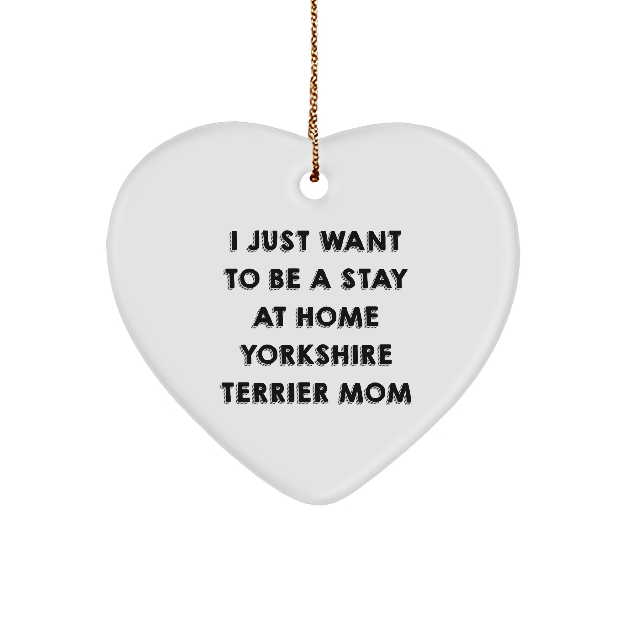 Funny Yorkshire Terrier Mom Gifts from Friends and Family for Christmas Unique Heart Ornaments - Image 1