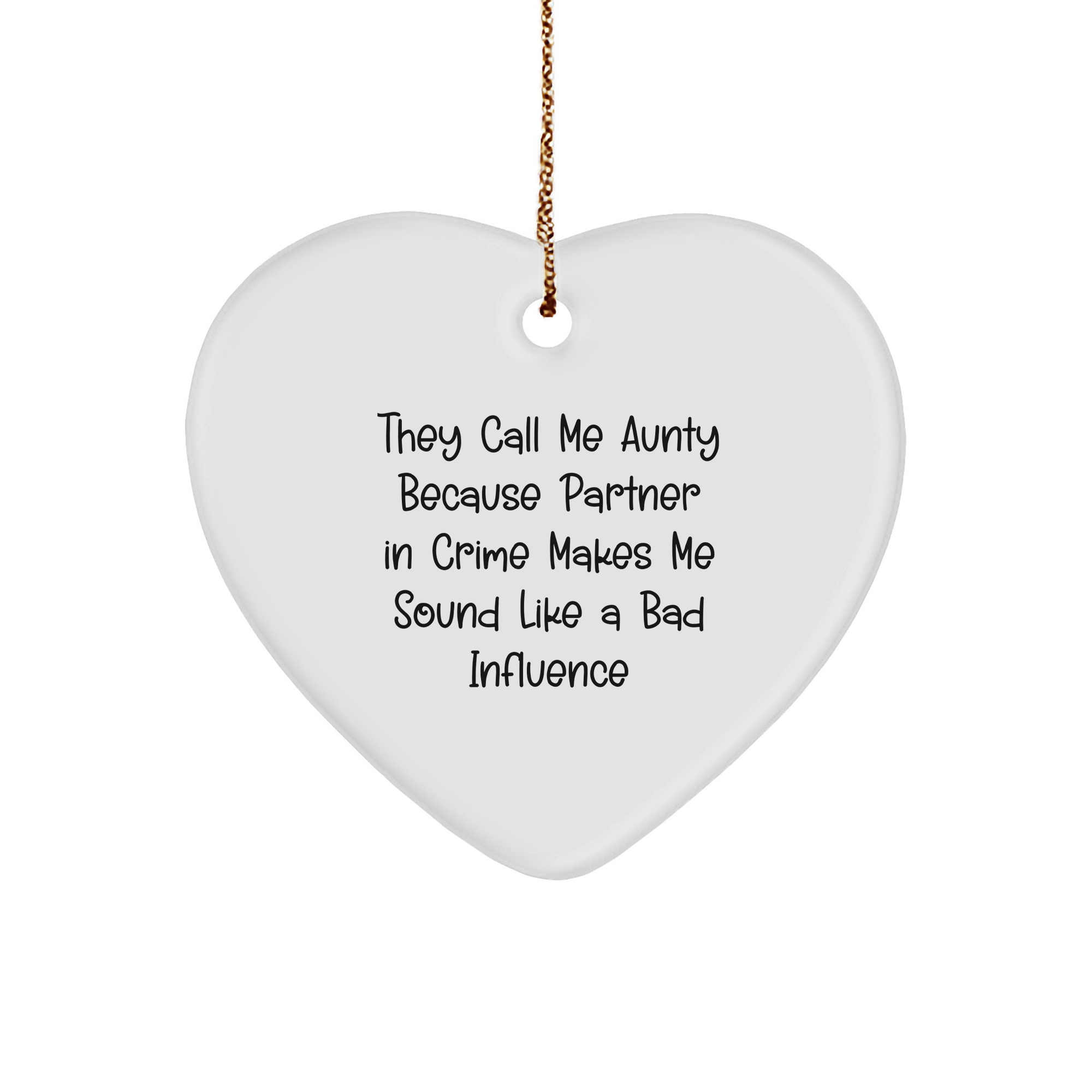 Aunty's Christmas Unique Gift: Funny Heart Ornament for Aunts, Partners in Crime, Friends, Gifts from Aunty to Beloved Aunts - Image 1