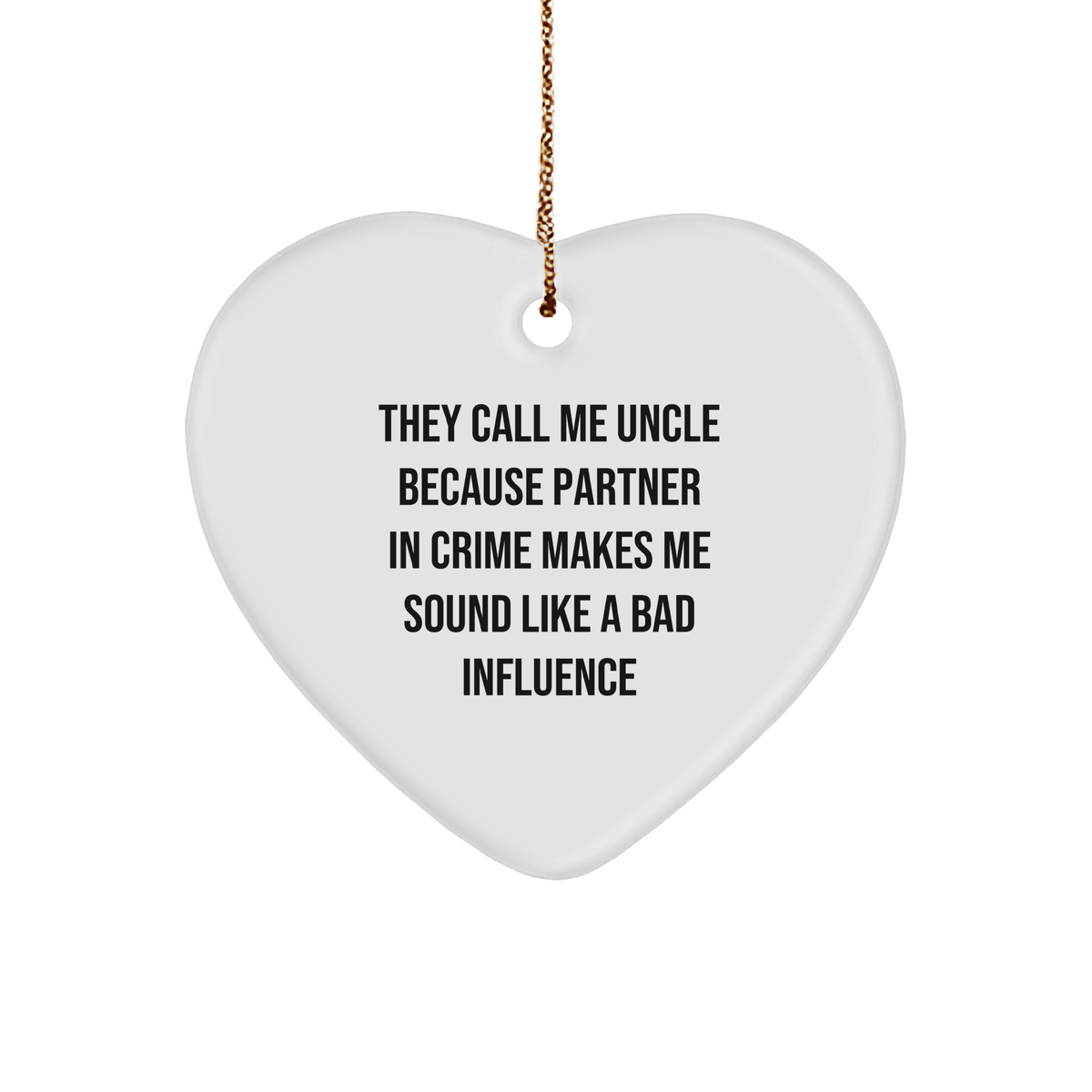 Uncle&#39;s Partner in Crime Heart Ornament Gifts for Men during Christmas Holidays - Image 1