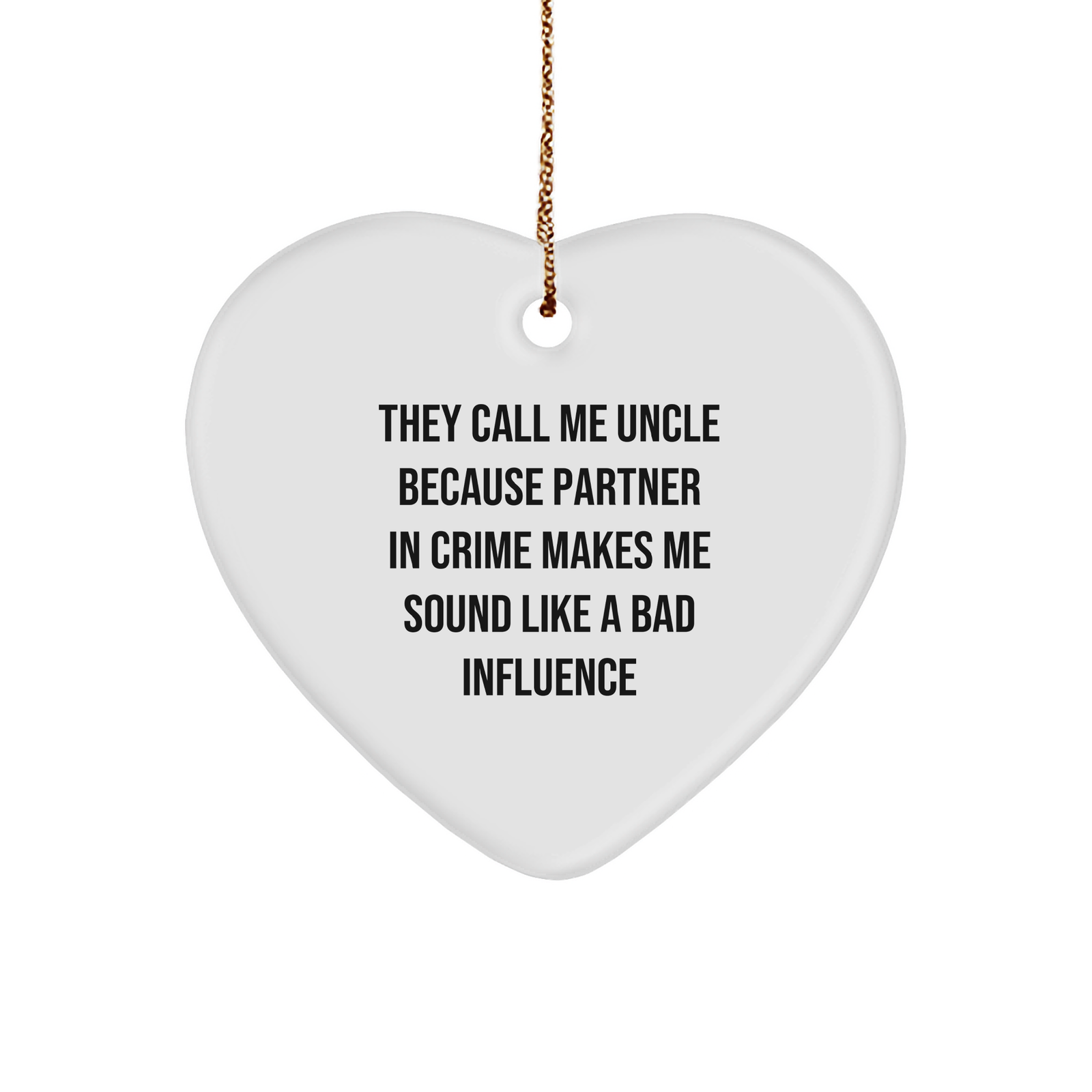Uncle's Partner in Crime Heart Ornament Gifts for Men during Christmas Holidays - Image 1