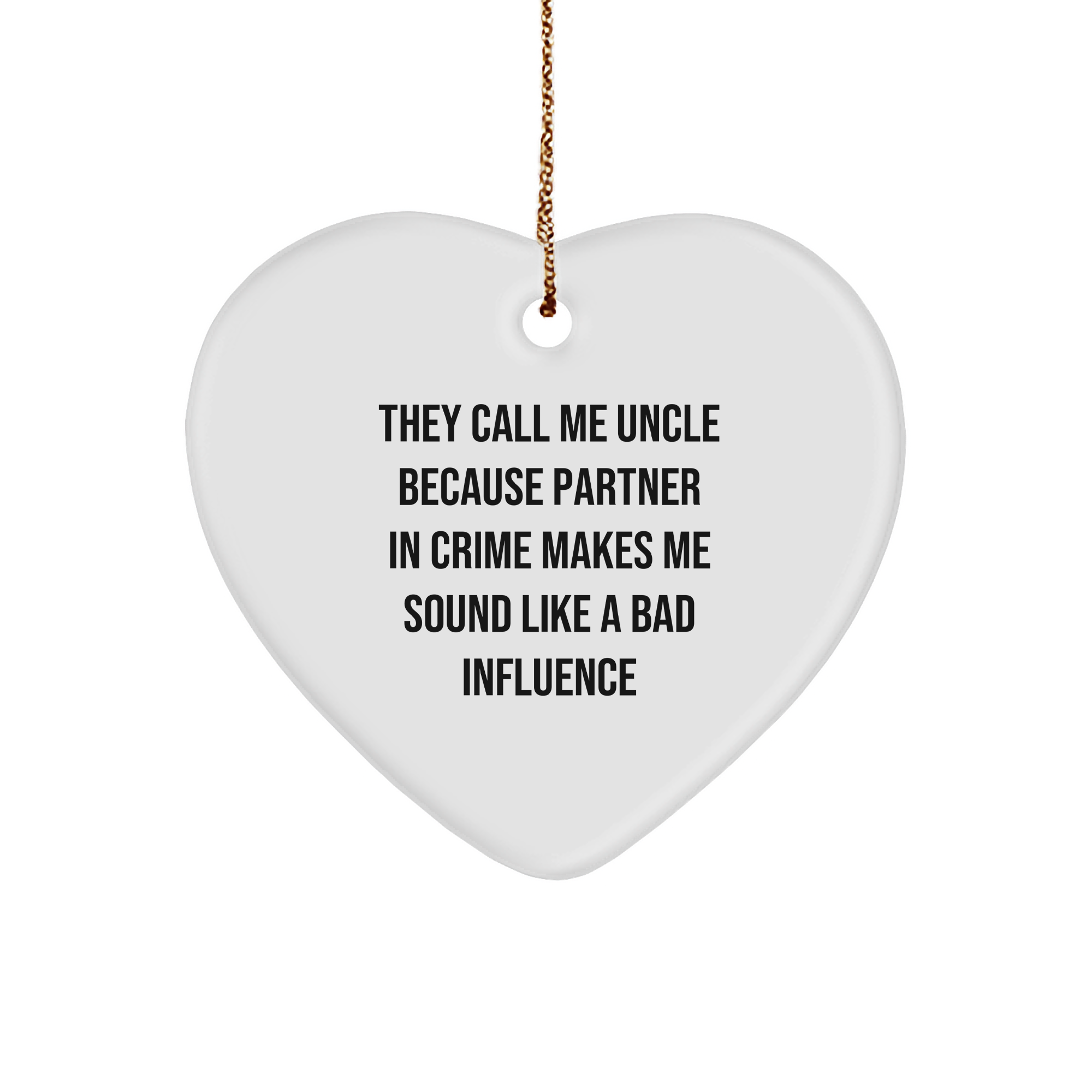 Uncle's Partner in Crime Heart Ornament Gifts for Men during Christmas Holidays - Image 1