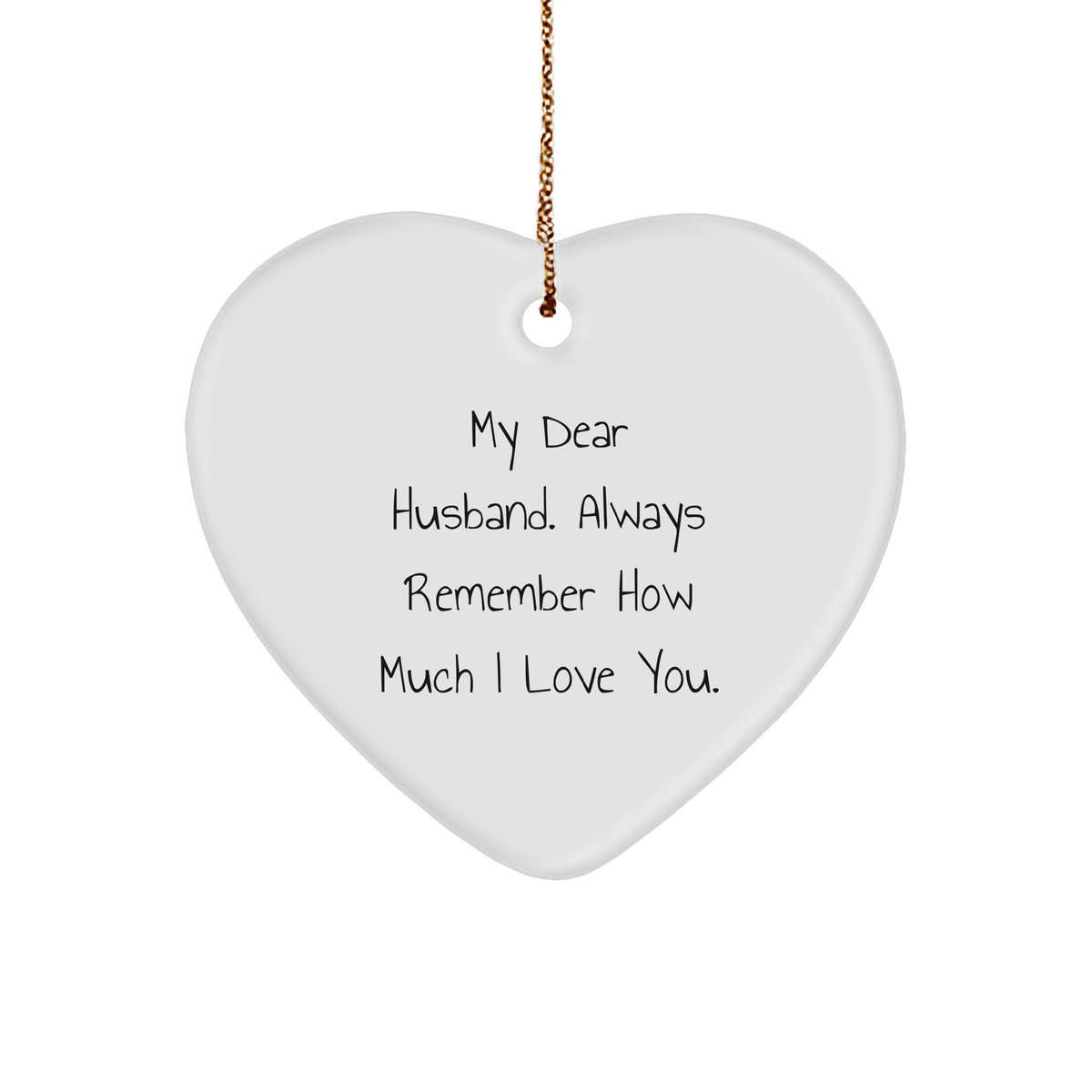 My Dear Husband Gifts, Heart Ornament for Husband, Christmas Unique Gifts from Family, Husband Heart Ornament Quote - Image 1