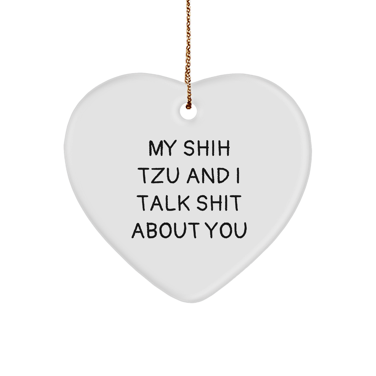 Shih Tzu Dog Heart Ornament Funny Christmas Unique Gift for Dog Lovers Friends and Family from Women to Men - Image 1