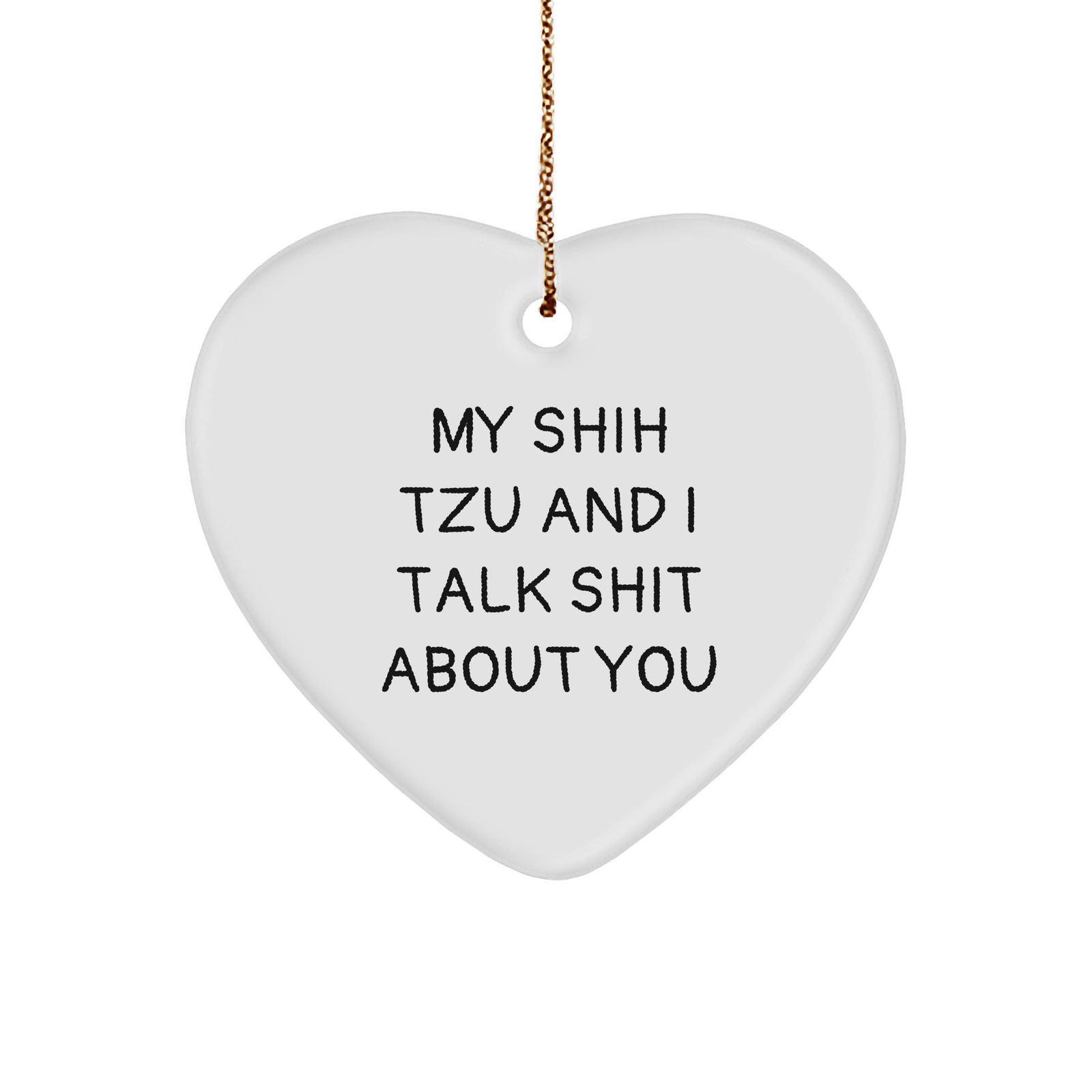 Shih Tzu Dog Heart Ornament Funny Christmas Unique Gift for Dog Lovers Friends and Family from Women to Men - Image 1