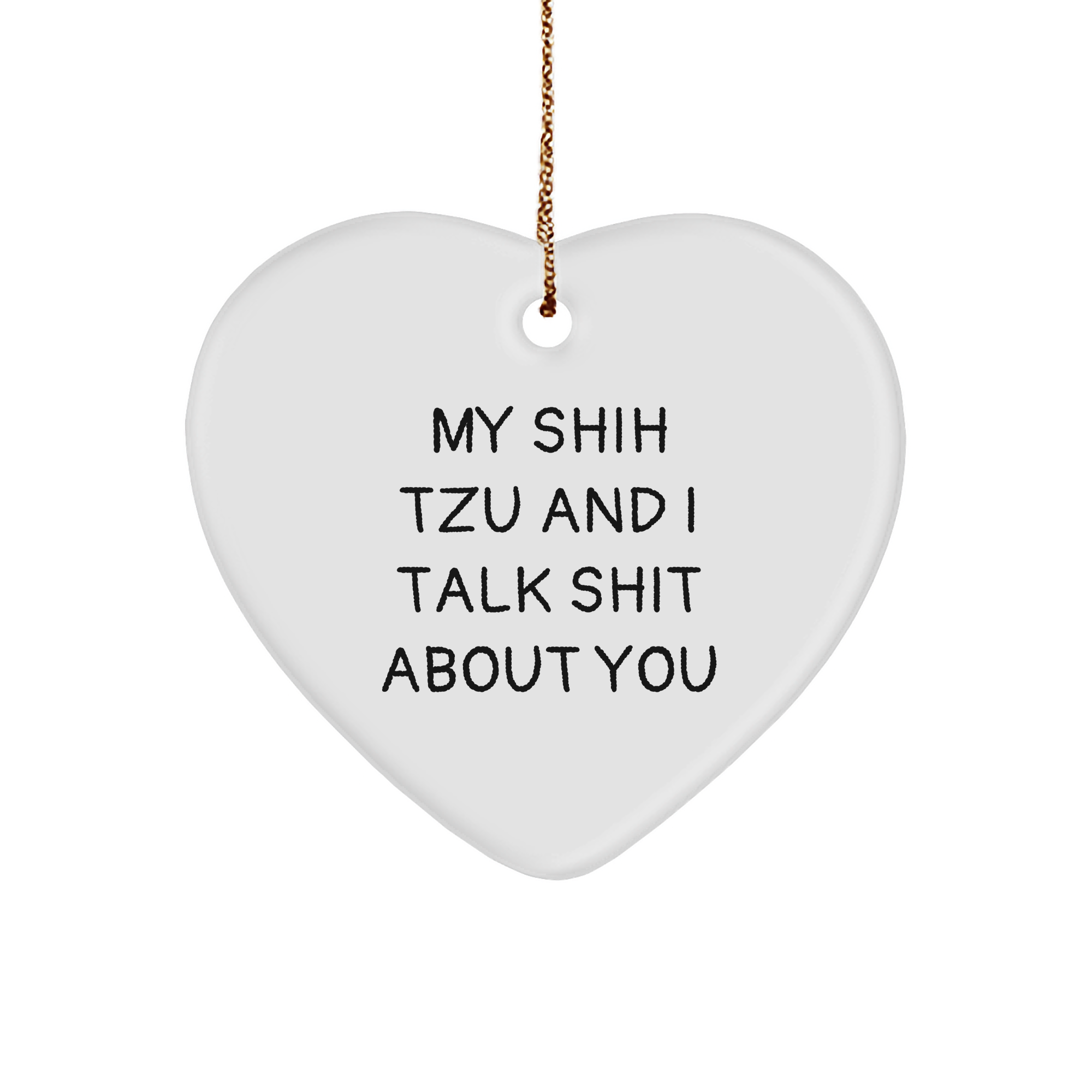 Shih Tzu Dog Heart Ornament Funny Christmas Unique Gift for Dog Lovers Friends and Family from Women to Men - Image 1