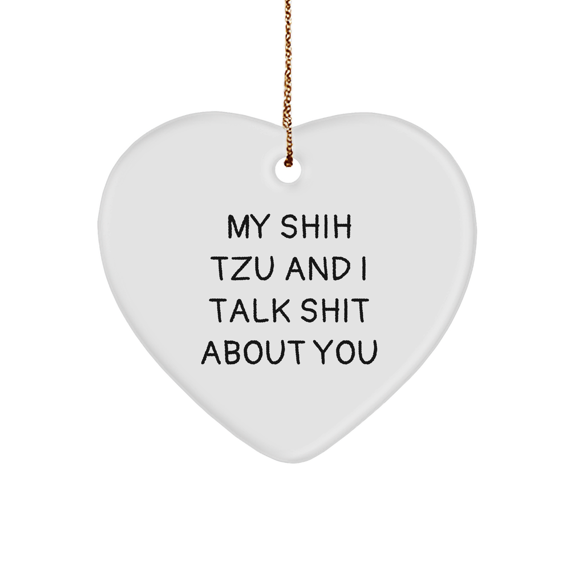 Shih Tzu Dog Heart Ornament Funny Christmas Unique Gift for Dog Lovers Friends and Family from Women to Men - Image 1