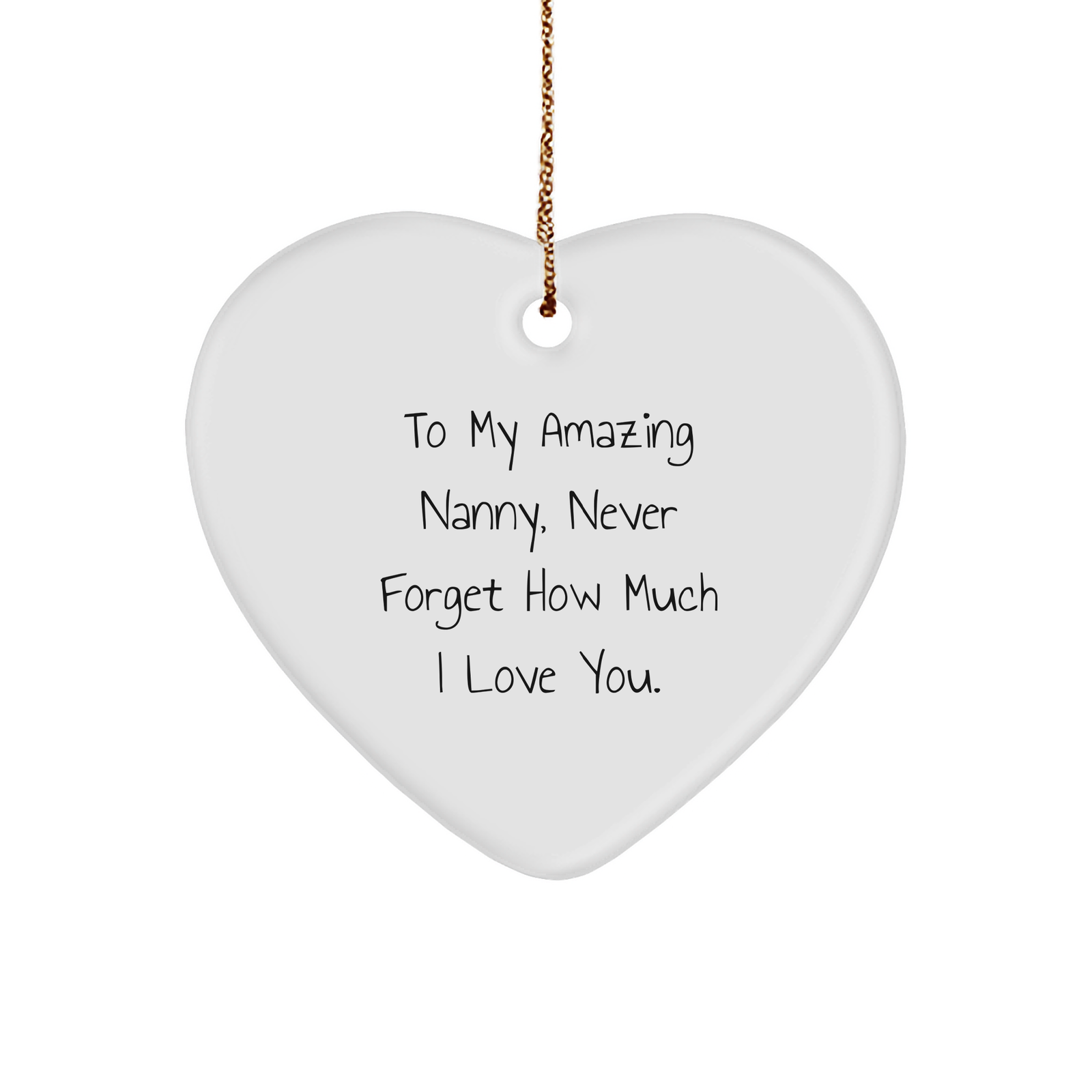 Gifts from Family, To My Amazing Nanny, Heart Ornament for Christmas, Nanny Gifts Ideas - Image 1