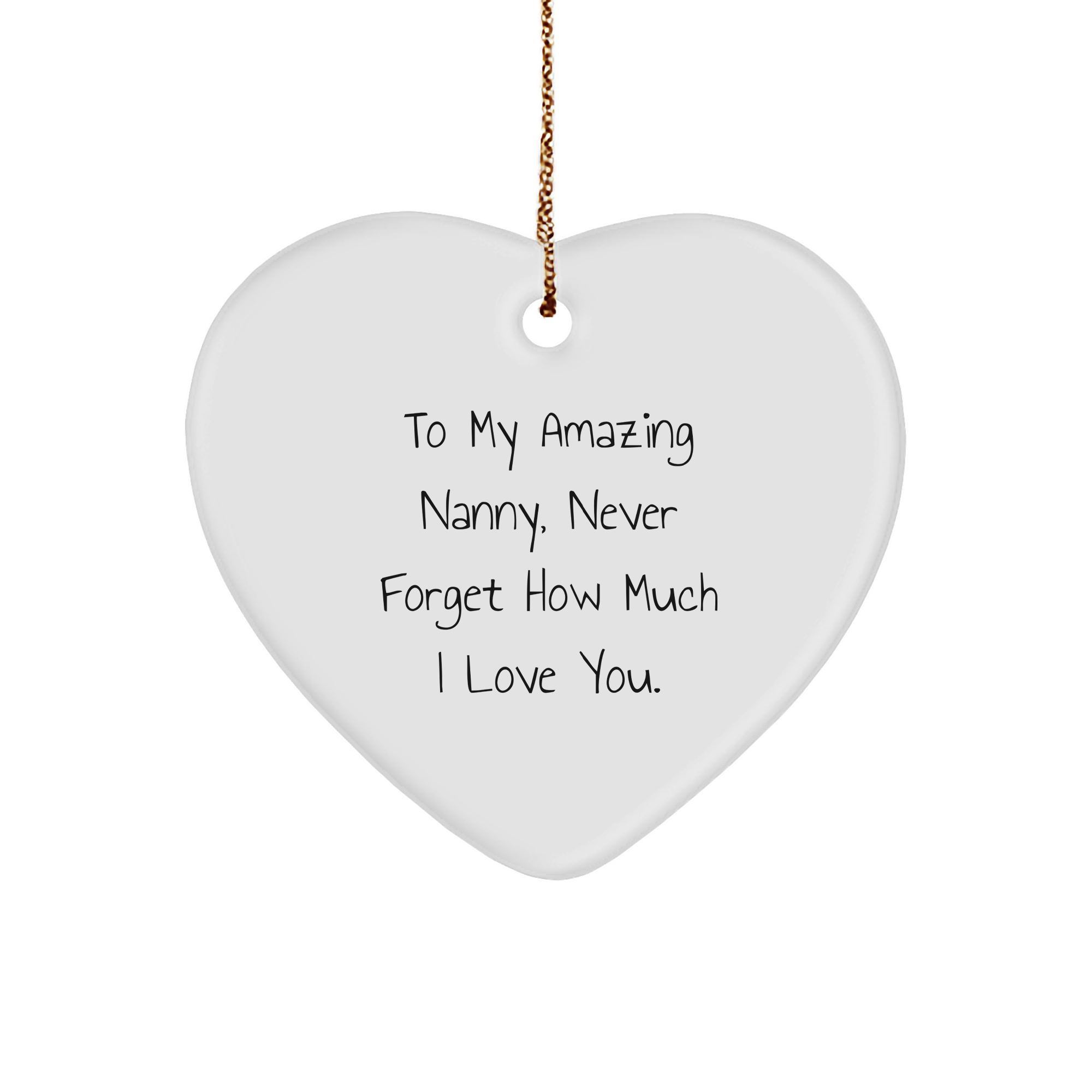 Gifts from Family, To My Amazing Nanny, Heart Ornament for Christmas, Nanny Gifts Ideas - Image 1